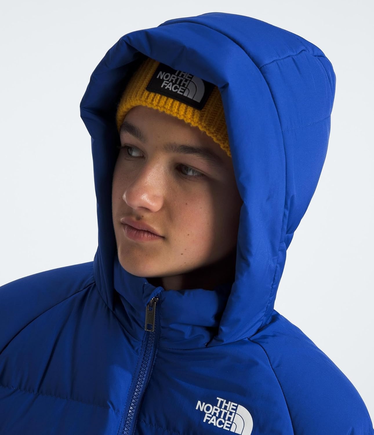 image:imageTHE NORTH FACE Kids North Down FleeceLined Short Parka 600 Fill Recycled Waterfowl Down Insulated Water RepellentTnf Blue