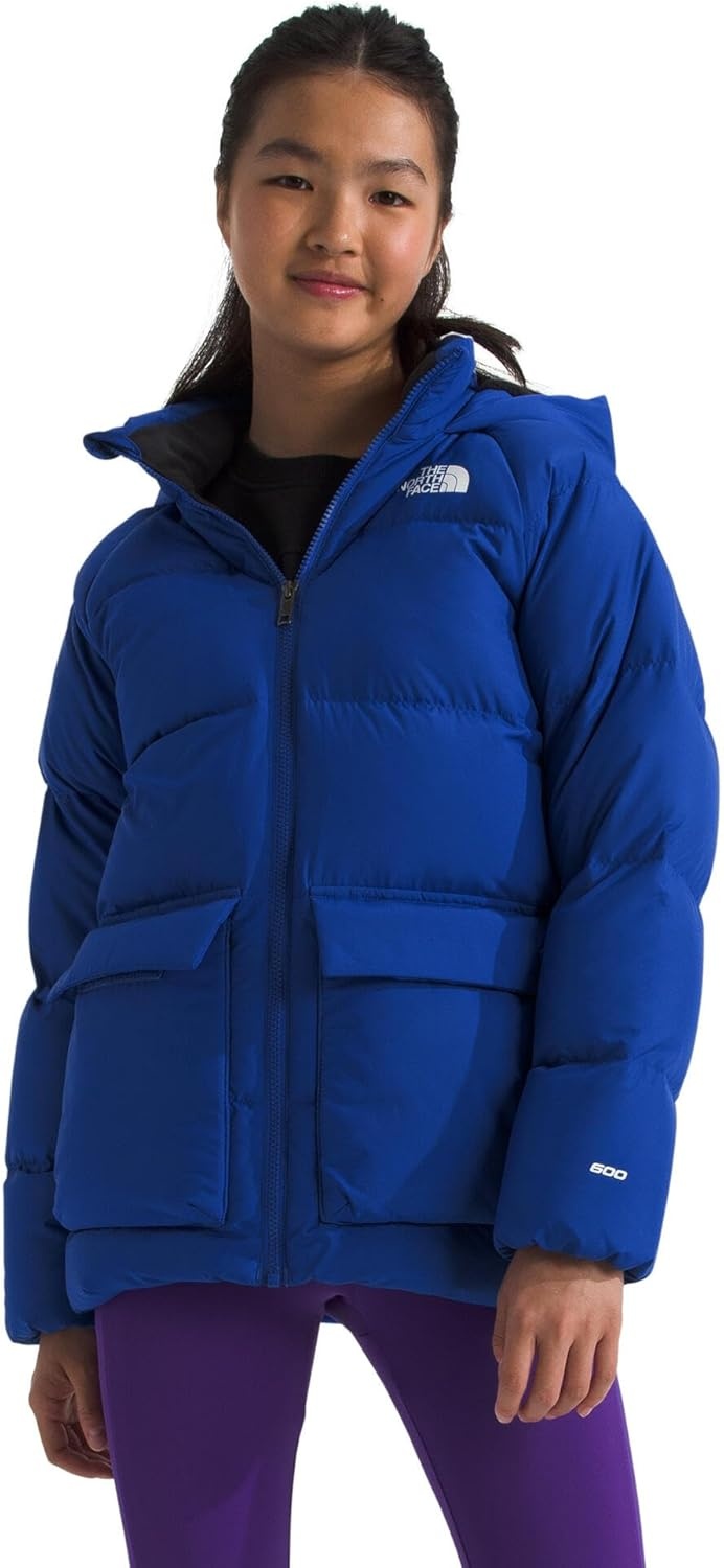 image:imageTHE NORTH FACE Kids North Down FleeceLined Short Parka 600 Fill Recycled Waterfowl Down Insulated Water RepellentTnf Blue