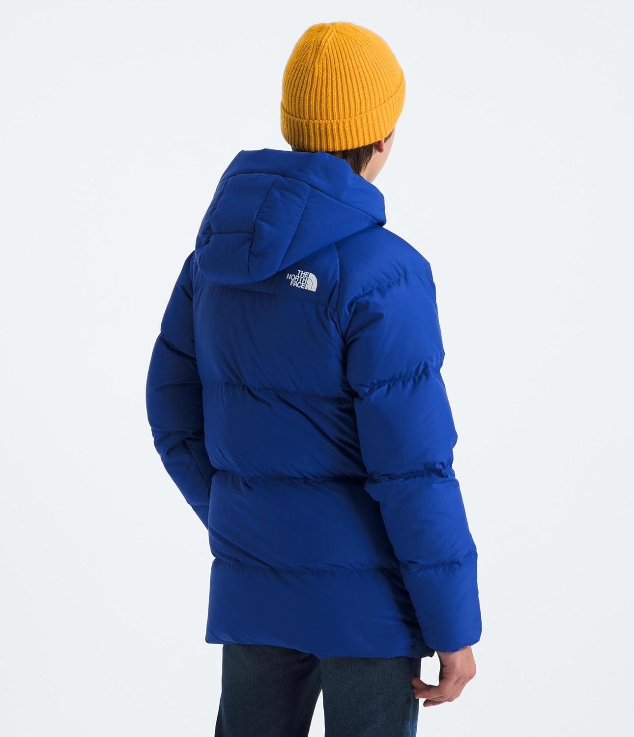 image:imageTHE NORTH FACE Kids North Down FleeceLined Short Parka 600 Fill Recycled Waterfowl Down Insulated Water RepellentTnf Blue