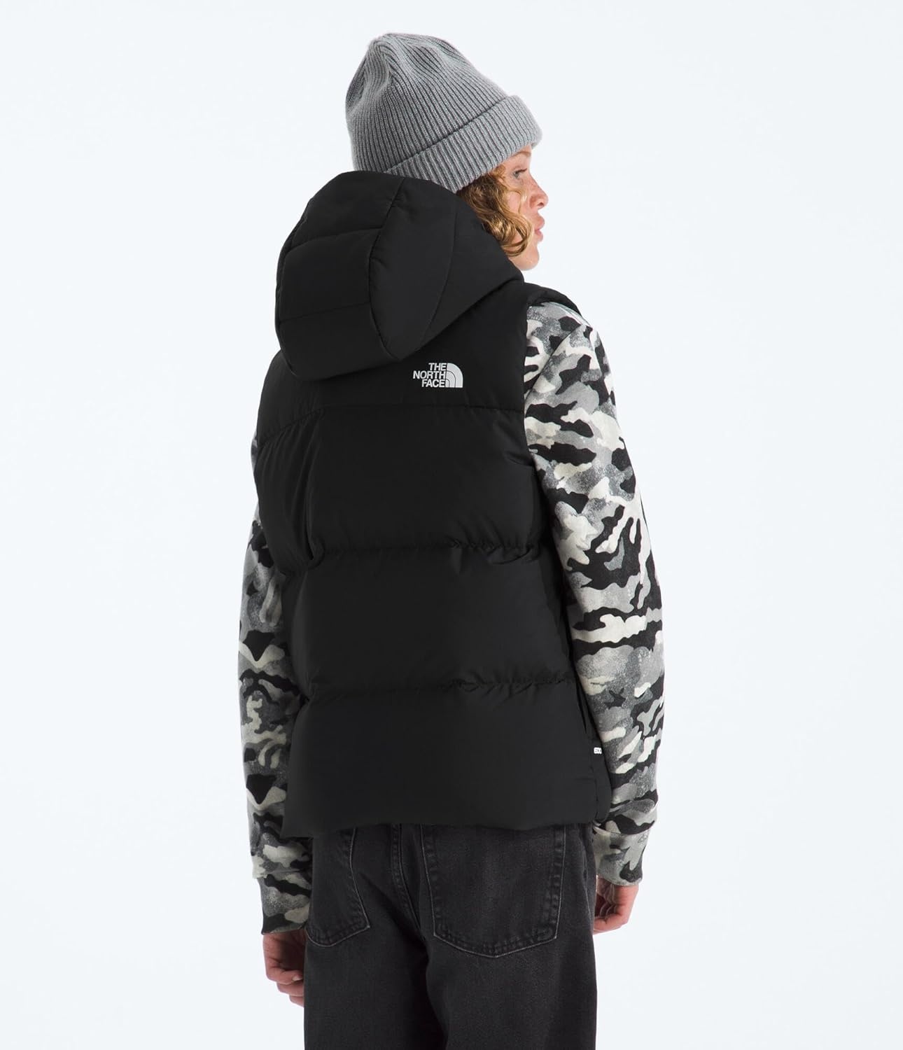 image:imageTHE NORTH FACE Kids North Down Hooded Vest 600 Fill Recycled Waterfowl Down Insulated Water Repellent Zip PocketsTnf Black