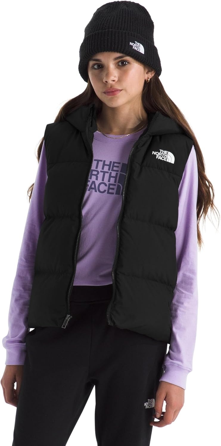 image:imageTHE NORTH FACE Kids North Down Hooded Vest 600 Fill Recycled Waterfowl Down Insulated Water Repellent Zip PocketsTnf Black
