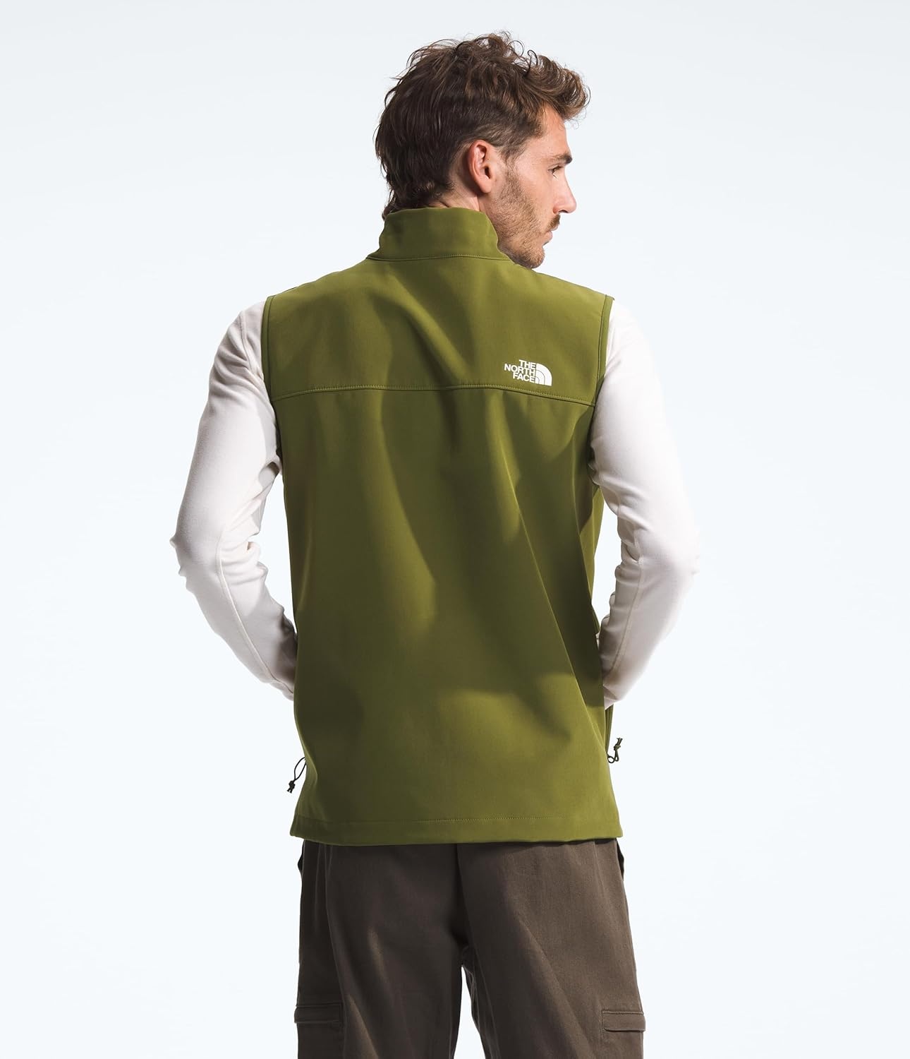 image:imageTHE NORTH FACE Mens Apex Bionic 3 Windproof Vest Water amp Wind Resistant Softshell With Zippered Pockets Adjustable HemForest Olive