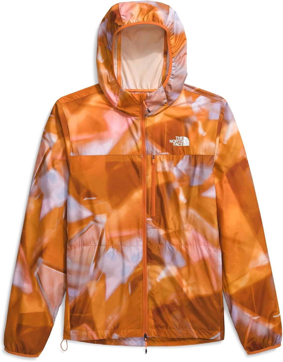 image:imageTHE NORTH FACE Mens Higher Run Wind JacketDigital Orange Prisms Print