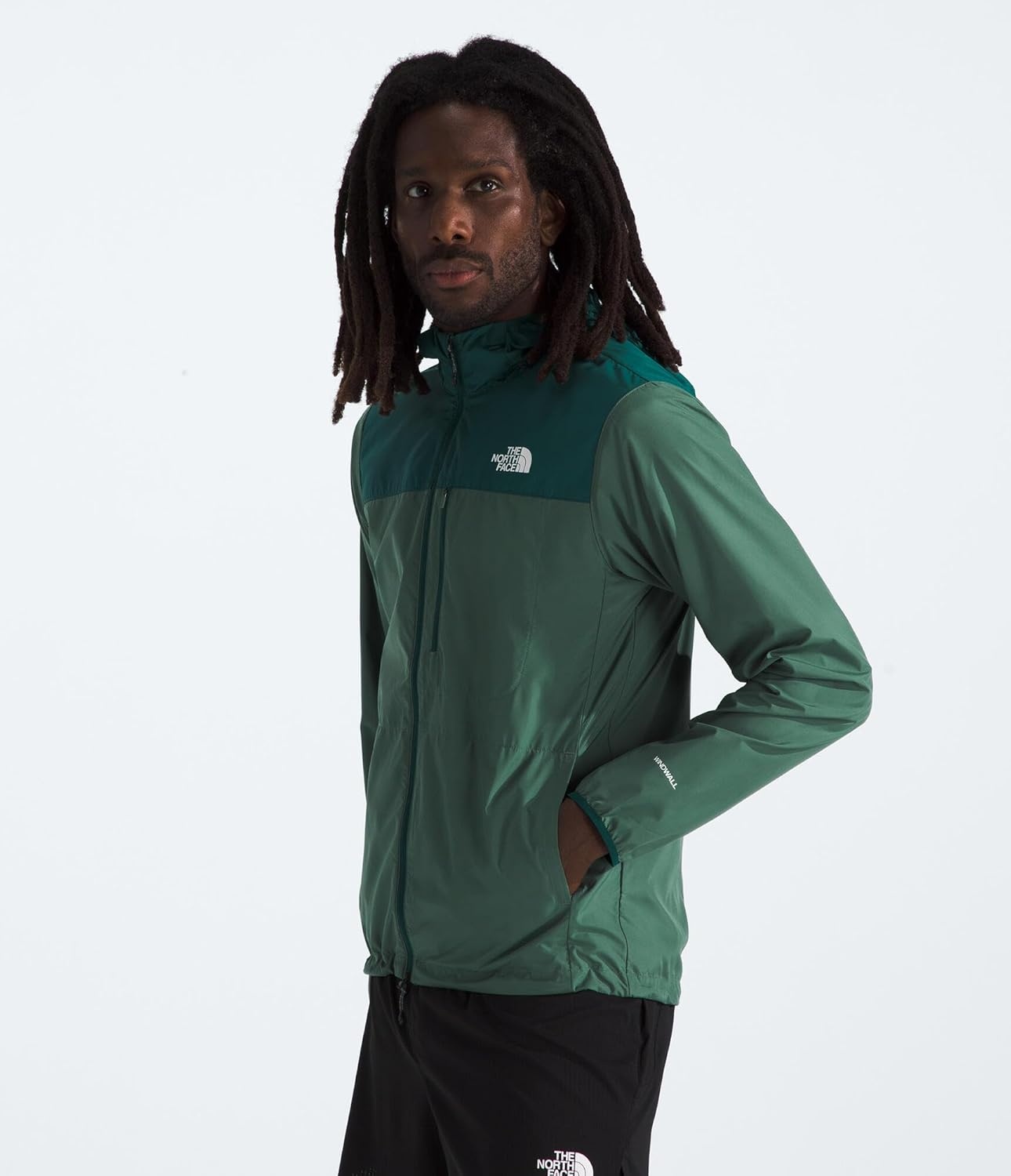 image:imageTHE NORTH FACE Mens Higher Run Wind JacketDuck GreenDeep Nori