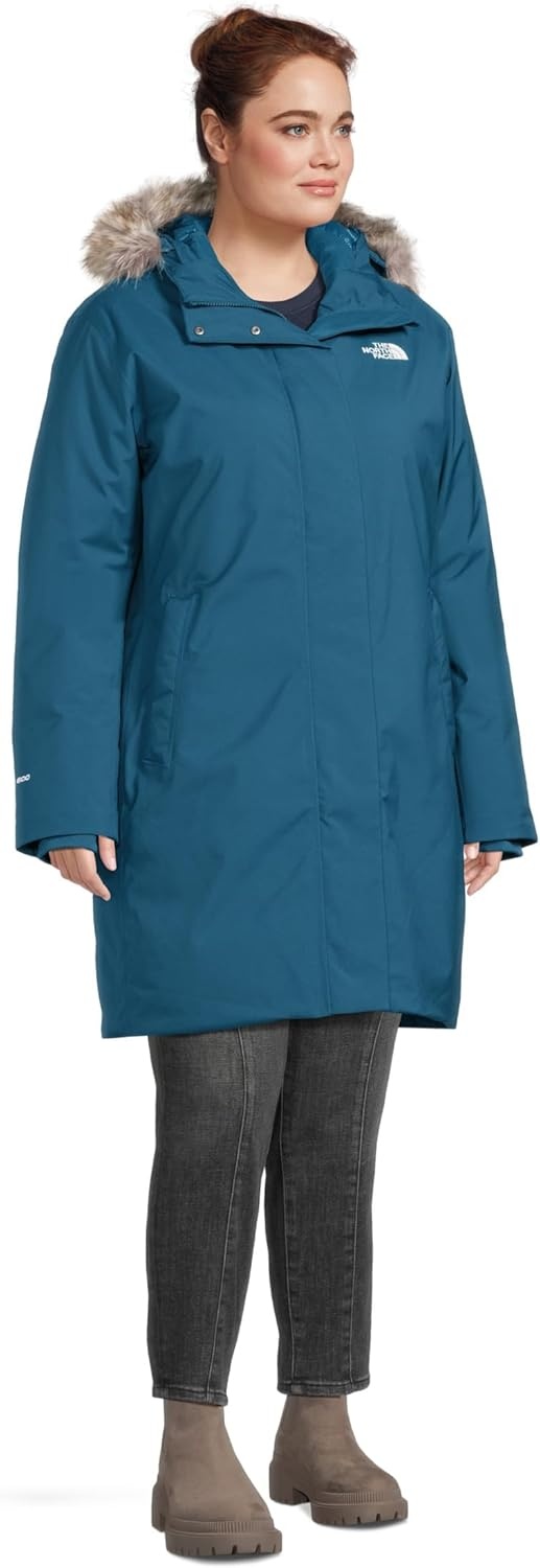 image:imageTHE NORTH FACE Womens Arctic Parka Standard amp Plus Size Waterproof Shell Recycled Down Insulation Adjustable HoodMidnight Petrol