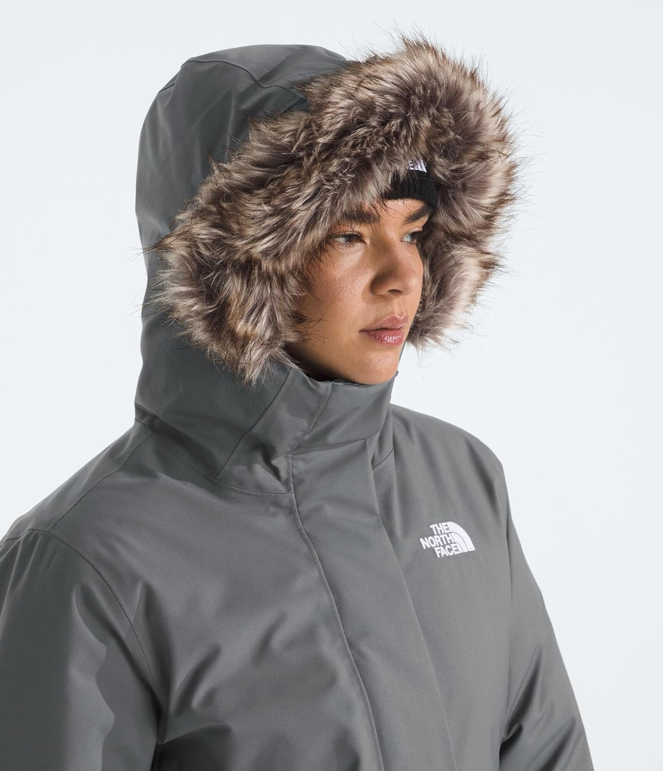 image:imageTHE NORTH FACE Womens Arctic Parka Standard amp Plus Size Waterproof Shell Recycled Down Insulation Adjustable HoodSmoked Pearl