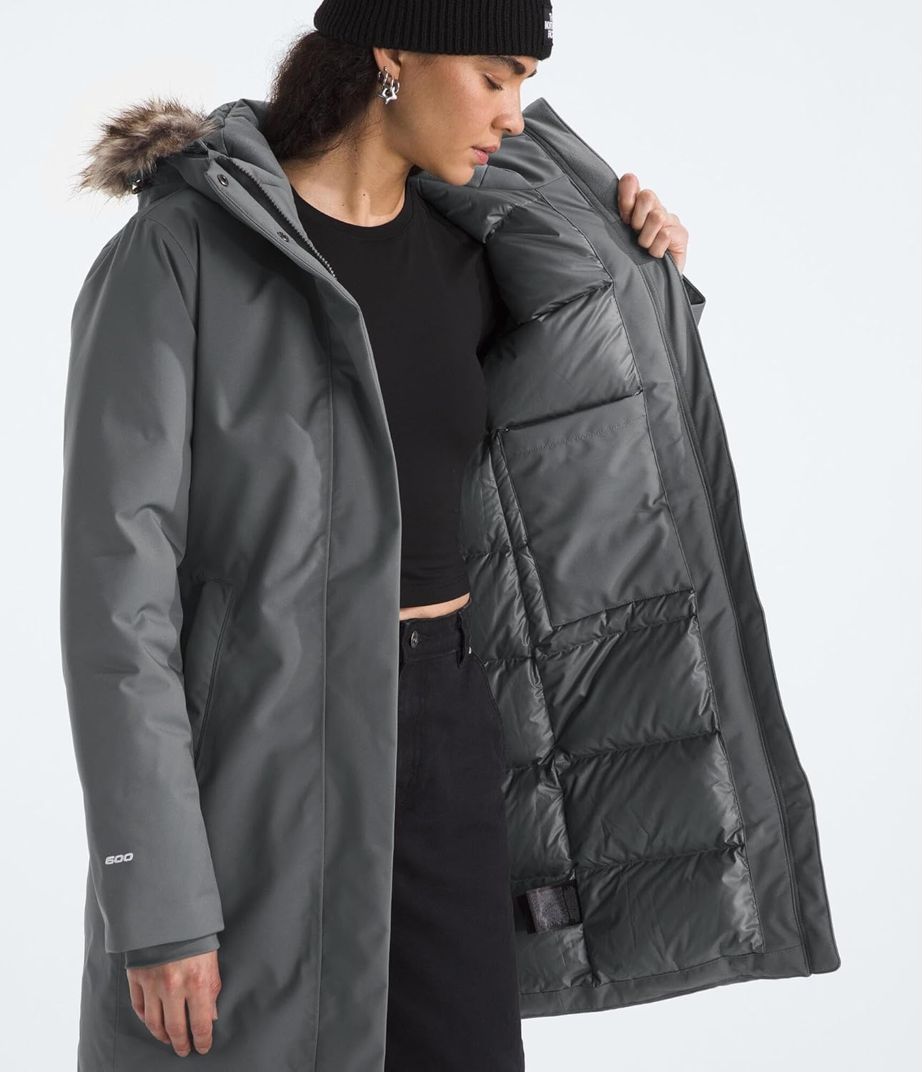 image:imageTHE NORTH FACE Womens Arctic Parka Standard amp Plus Size Waterproof Shell Recycled Down Insulation Adjustable HoodSmoked Pearl