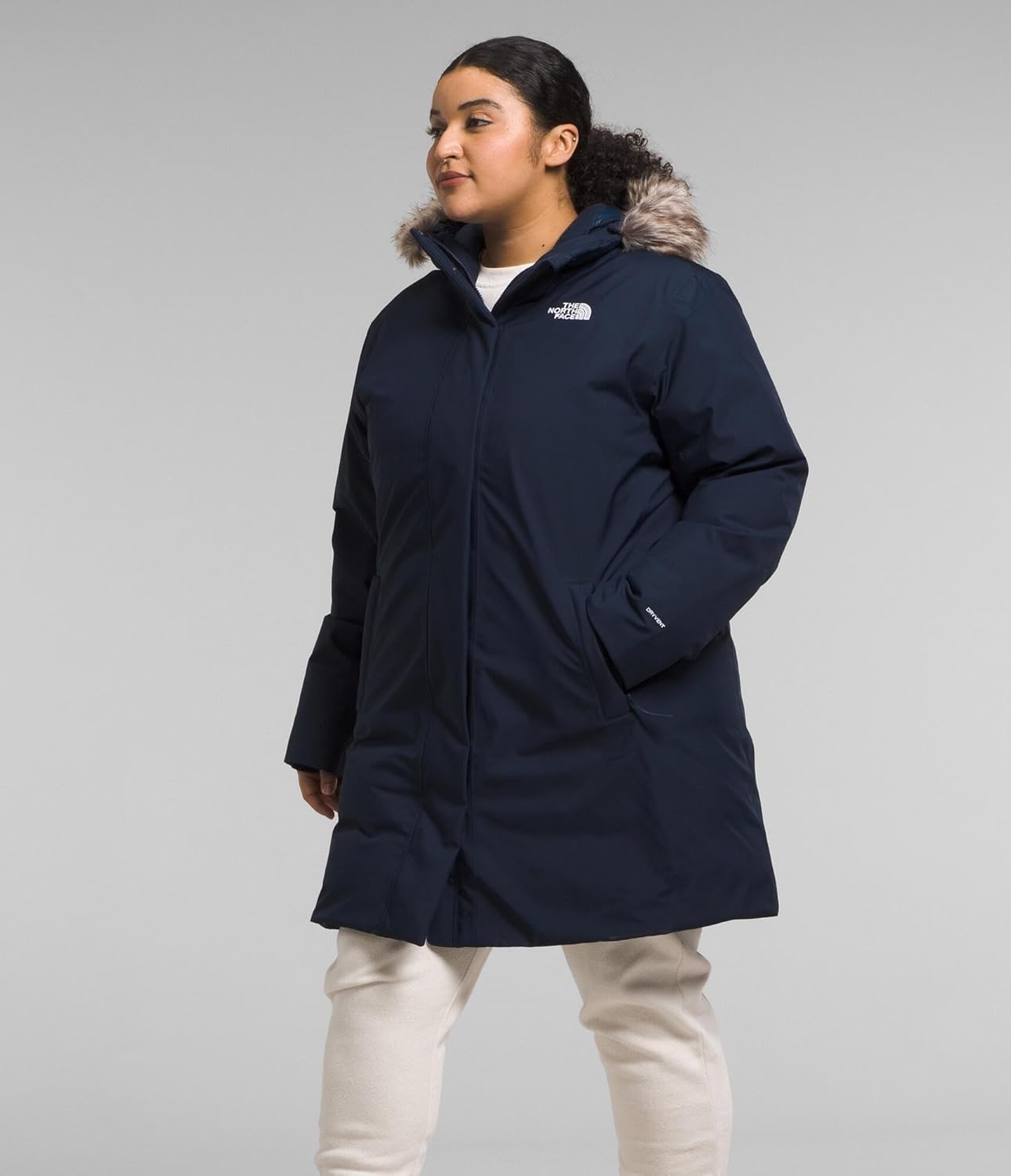 image:imageTHE NORTH FACE Womens Arctic Parka Standard amp Plus Size Waterproof Shell Recycled Down Insulation Adjustable HoodSummit Navy