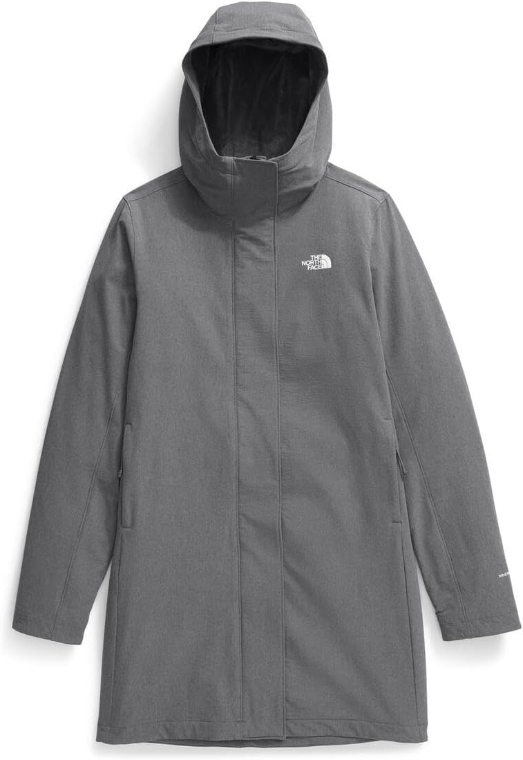 image:imageTHE NORTH FACE Womens Shelbe Raschel Hooded Parka Fleece Lining Attached Hood Zip Pockets Wind amp Water ResistantSmoked Pearl Heather