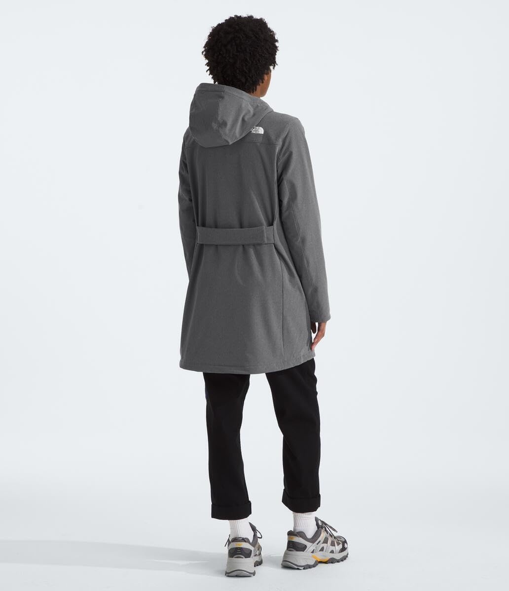 image:imageTHE NORTH FACE Womens Shelbe Raschel Hooded Parka Fleece Lining Attached Hood Zip Pockets Wind amp Water ResistantSmoked Pearl Heather