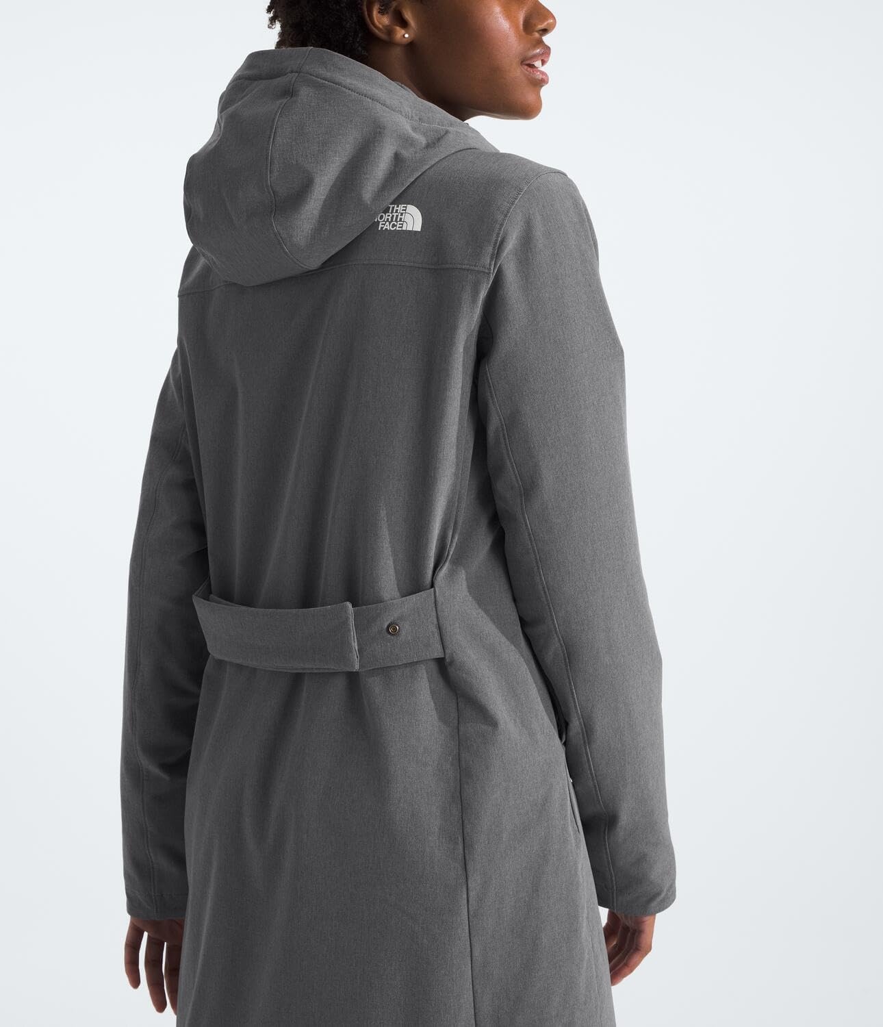 image:imageTHE NORTH FACE Womens Shelbe Raschel Hooded Parka Fleece Lining Attached Hood Zip Pockets Wind amp Water ResistantSmoked Pearl Heather
