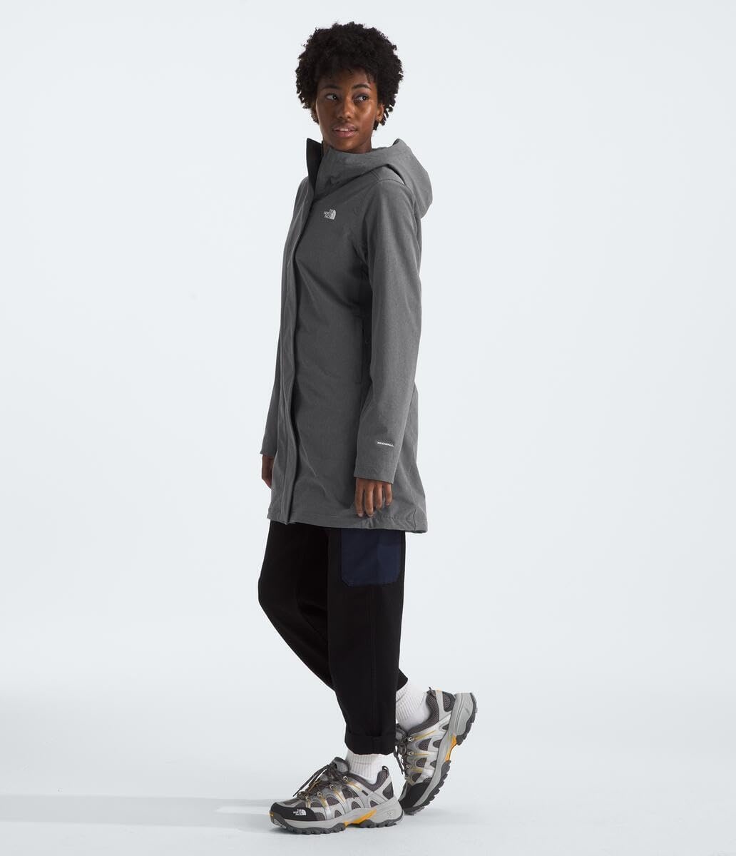 image:imageTHE NORTH FACE Womens Shelbe Raschel Hooded Parka Fleece Lining Attached Hood Zip Pockets Wind amp Water ResistantSmoked Pearl Heather