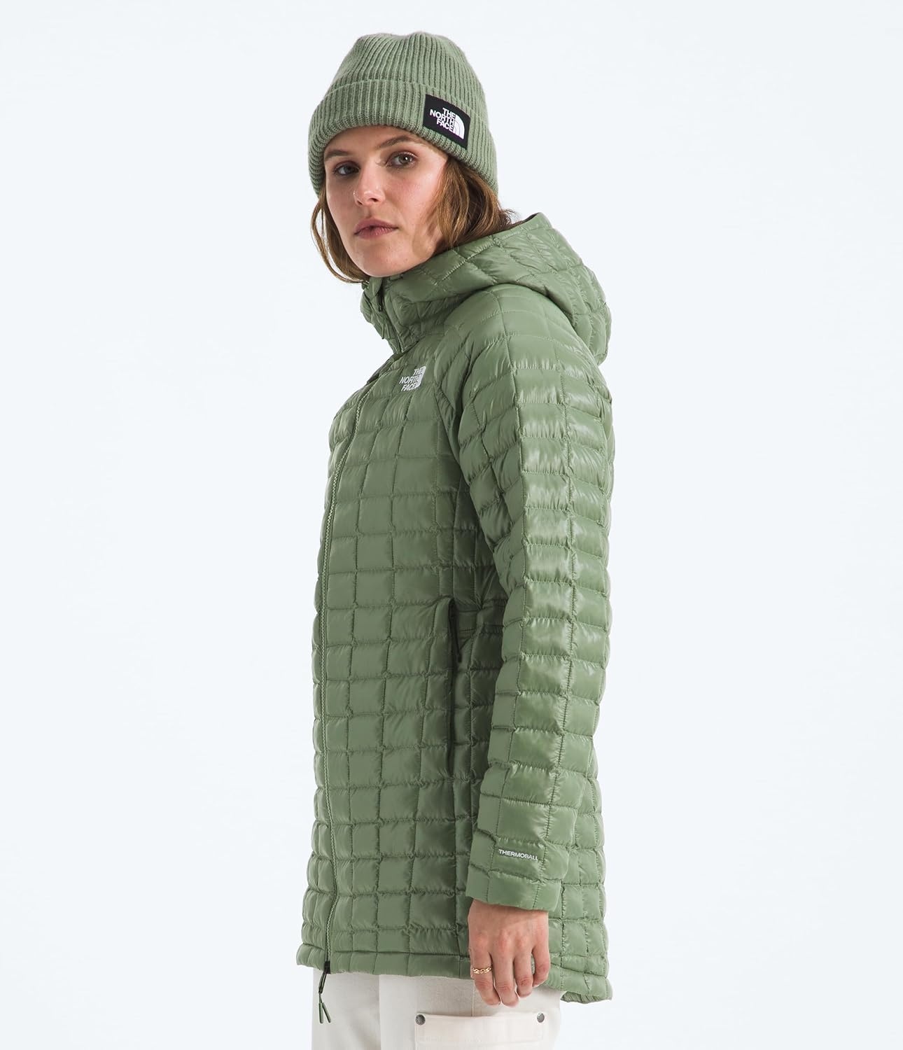 image:imageTHE NORTH FACE Womens Thermoball Hooded Parka Standard amp Plus Size High Loft Insulation Wind amp Water ResistantBark Mist