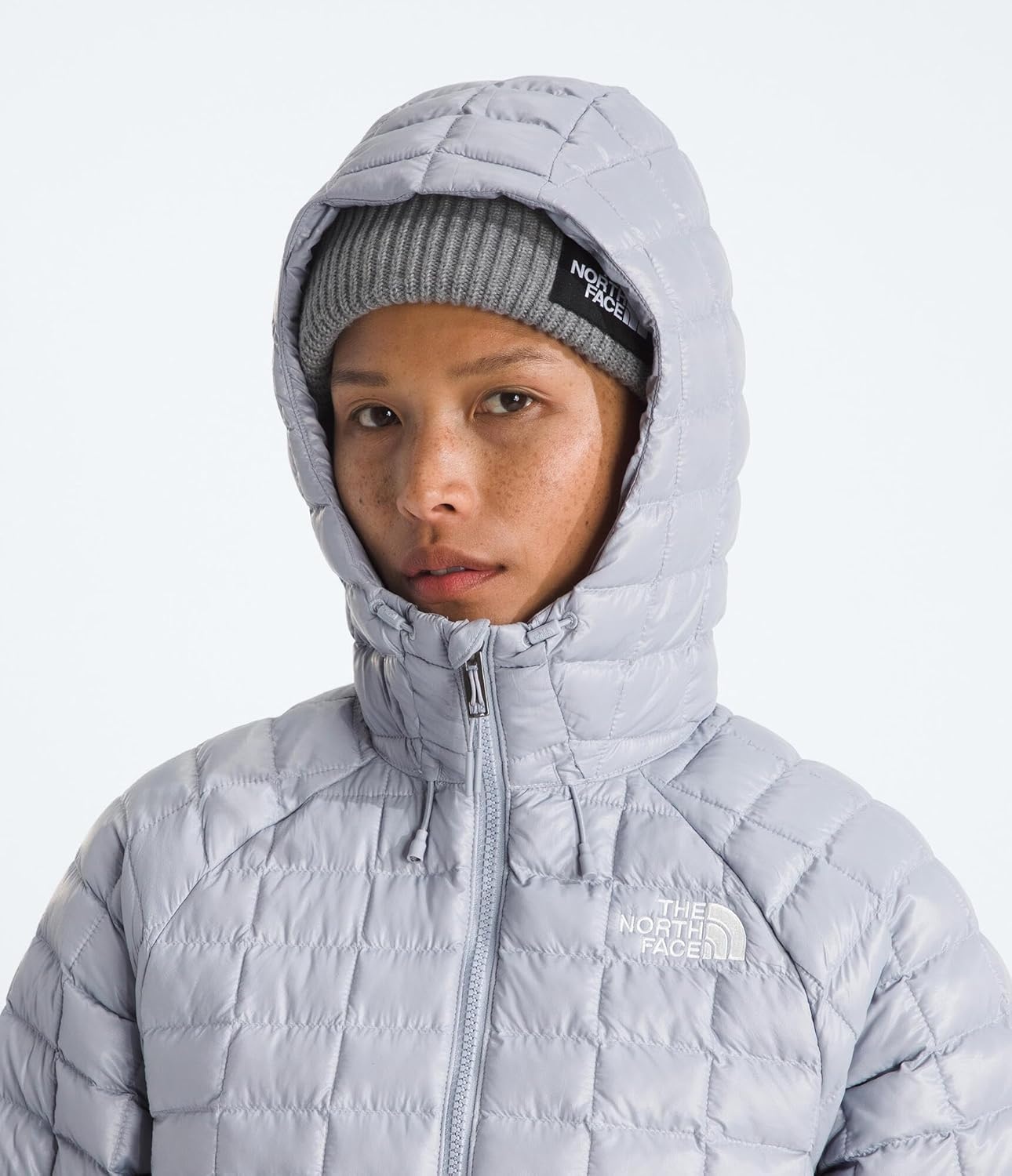 image:imageTHE NORTH FACE Womens Thermoball Hooded Parka Standard amp Plus Size High Loft Insulation Wind amp Water ResistantBlue Flax