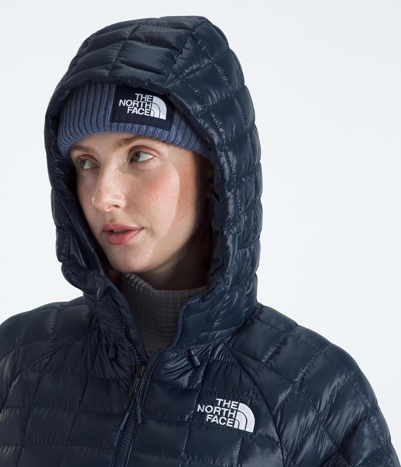 image:imageTHE NORTH FACE Womens Thermoball Hooded Parka Standard amp Plus Size High Loft Insulation Wind amp Water ResistantSummit Navy