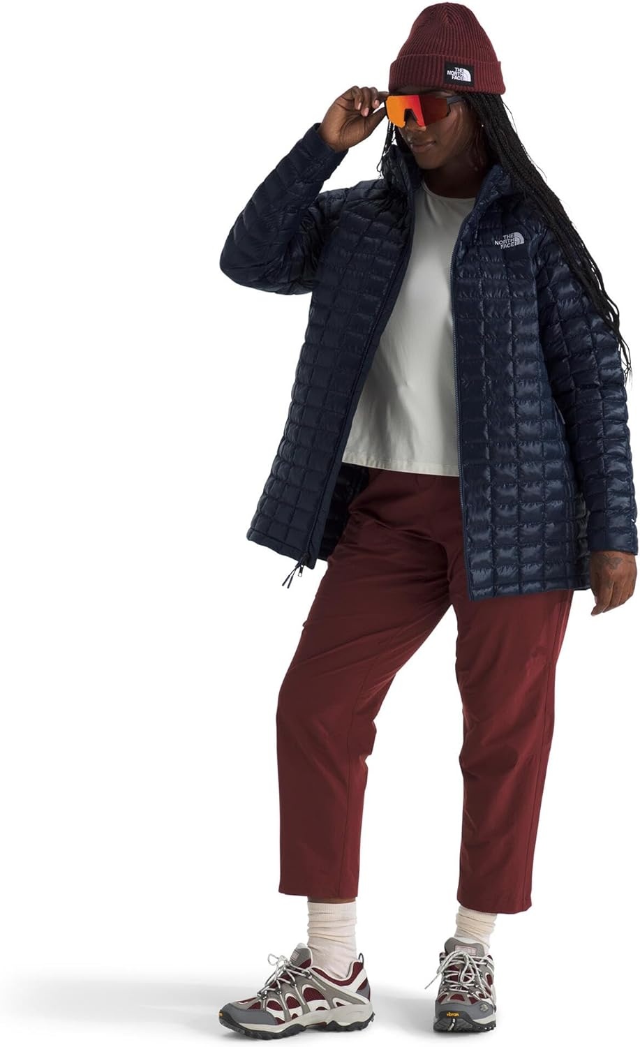 image:imageTHE NORTH FACE Womens Thermoball Hooded Parka Standard amp Plus Size High Loft Insulation Wind amp Water ResistantSummit Navy