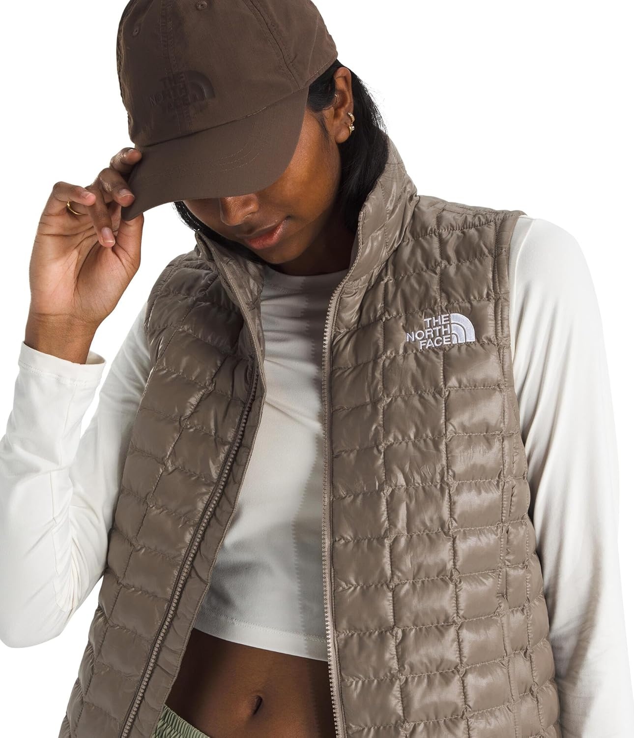 image:imageTHE NORTH FACE Womens Thermoball Vest Lightweight Zip Up Vest With Synthetic Insulation Wind Resistant amp Water RepellentMocha Brown
