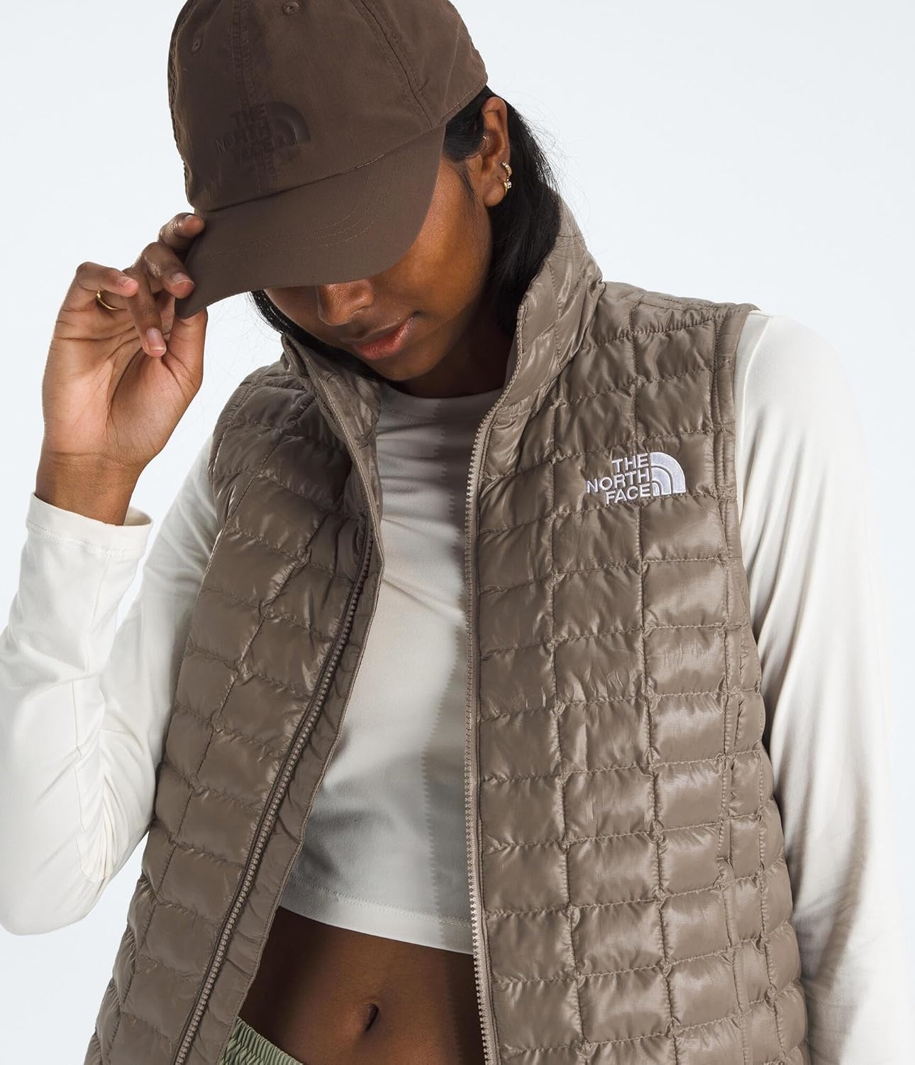 image:imageTHE NORTH FACE Womens Thermoball Vest Lightweight Zip Up Vest With Synthetic Insulation Wind Resistant amp Water RepellentMocha Brown