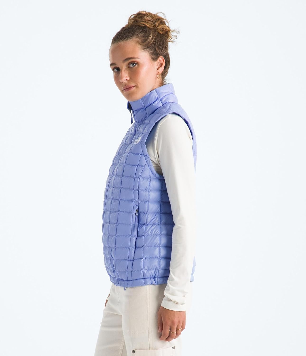image:imageTHE NORTH FACE Womens Thermoball Vest Lightweight Zip Up Vest With Synthetic Insulation Wind Resistant amp Water RepellentPeriwinkle Glow
