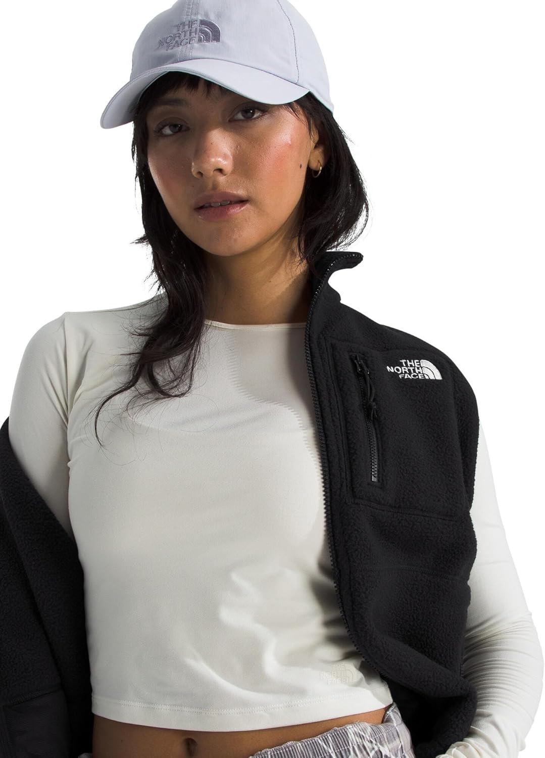 image:imageTHE NORTH FACE Womens Yumiori Vest Lightweight Fleece Zip Up With Stretch Binding Internal Cinch Cord amp Zip PocketsTnf Black