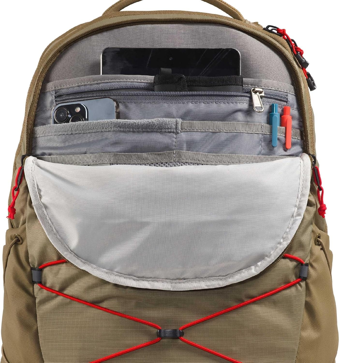 image:imageThe North Face Borealis Commuter Laptop Backpack Water Repellent Laptop Sleeve Large Main Compartment TNF BlackTNF BlackNPF One SizeCedarLava Red