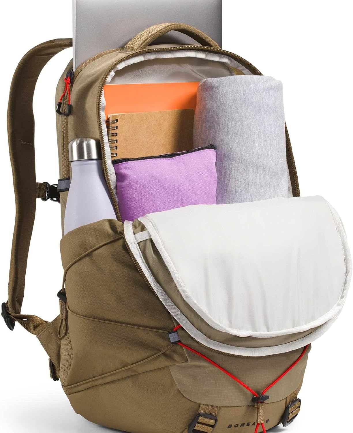 image:imageThe North Face Borealis Commuter Laptop Backpack Water Repellent Laptop Sleeve Large Main Compartment TNF BlackTNF BlackNPF One SizeCedarLava Red