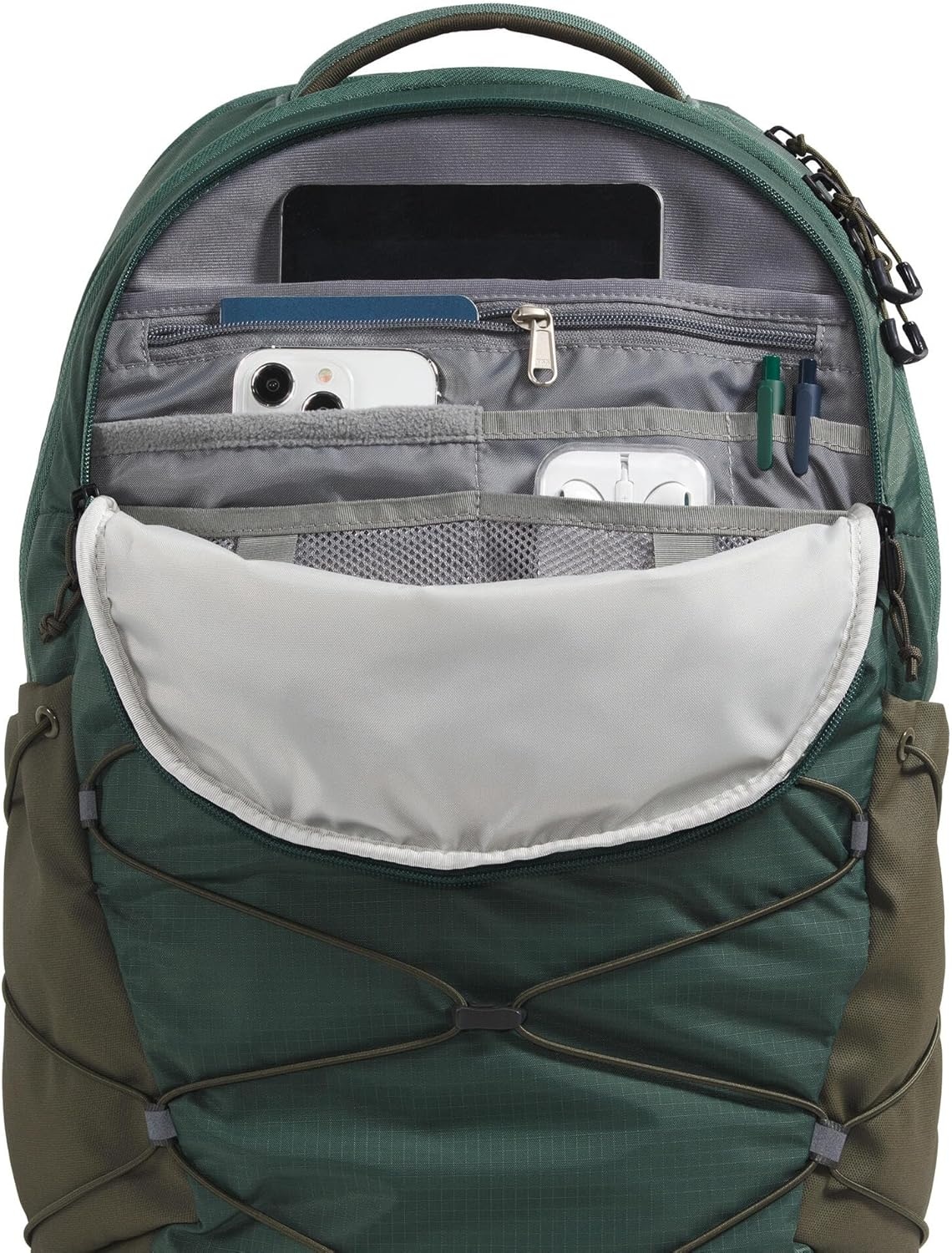 image:imageThe North Face Borealis Commuter Laptop Backpack Water Repellent Laptop Sleeve Large Main Compartment TNF BlackTNF BlackNPF One SizeDuck GreenNew Taupe Green