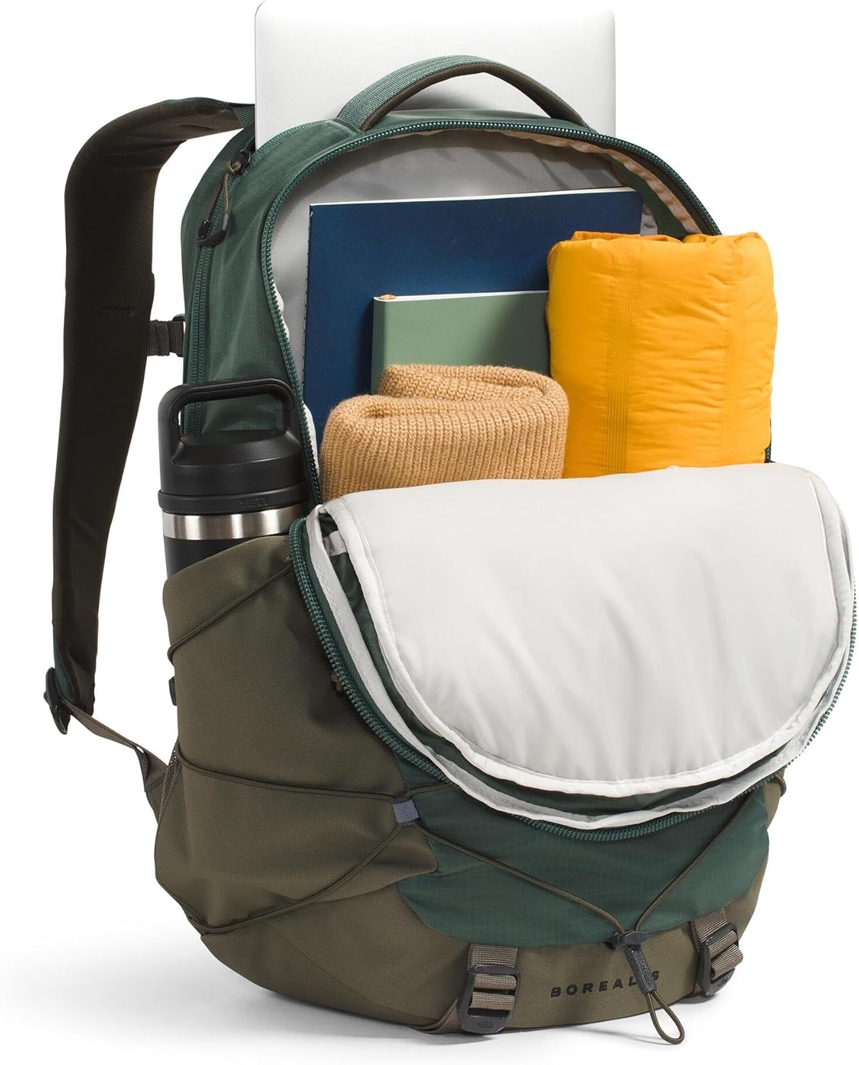 image:imageThe North Face Borealis Commuter Laptop Backpack Water Repellent Laptop Sleeve Large Main Compartment TNF BlackTNF BlackNPF One SizeDuck GreenNew Taupe Green