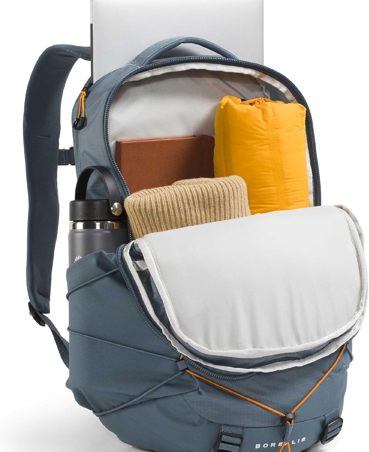 image:imageThe North Face Borealis Commuter Laptop Backpack Water Repellent Laptop Sleeve Large Main Compartment TNF BlackTNF BlackNPF One SizeGranite GreyDust Orange