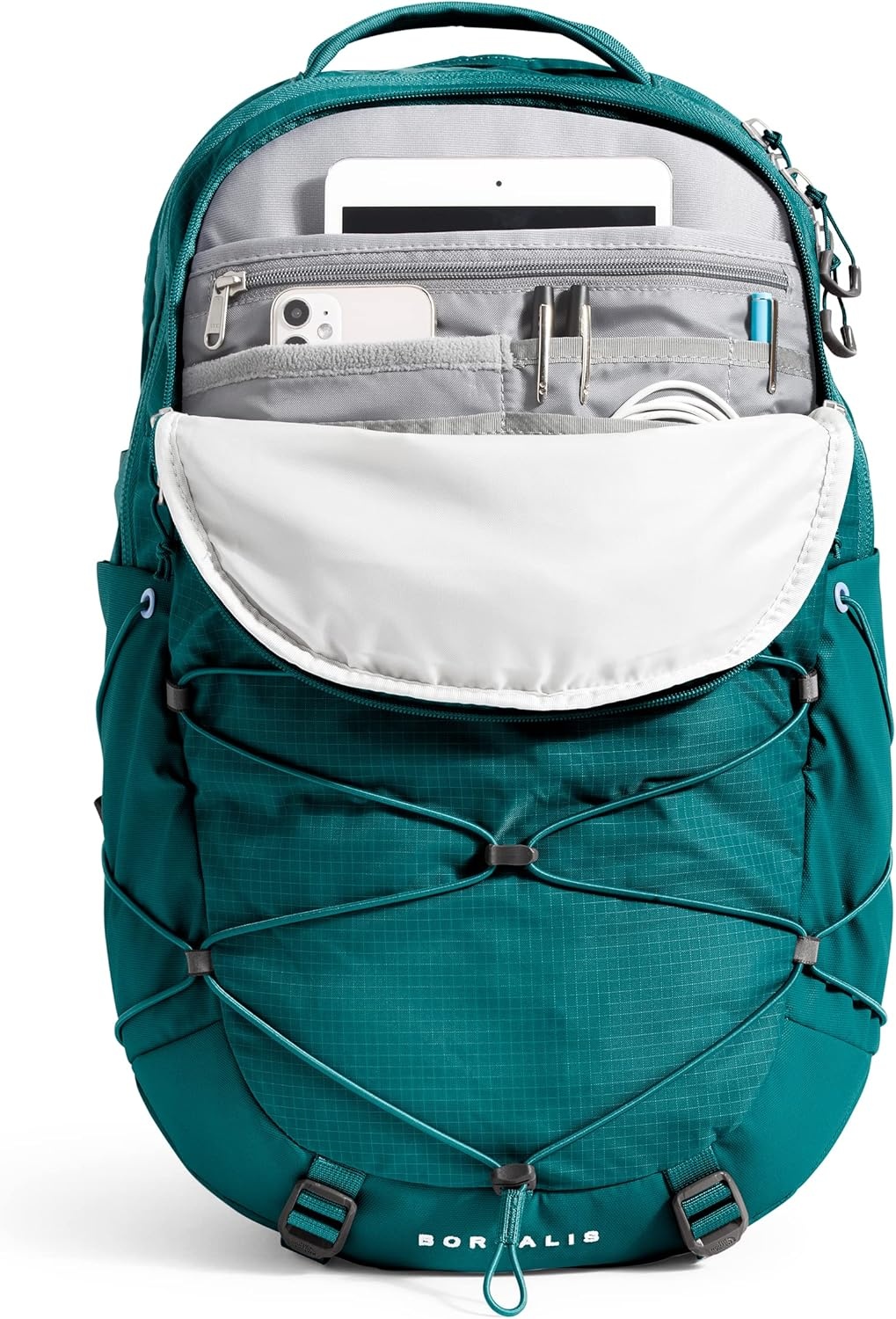 image:imageThe North Face Borealis Commuter Laptop Backpack Water Repellent Laptop Sleeve Large Main Compartment TNF BlackTNF BlackNPF One SizeHarbor BlueTnf White
