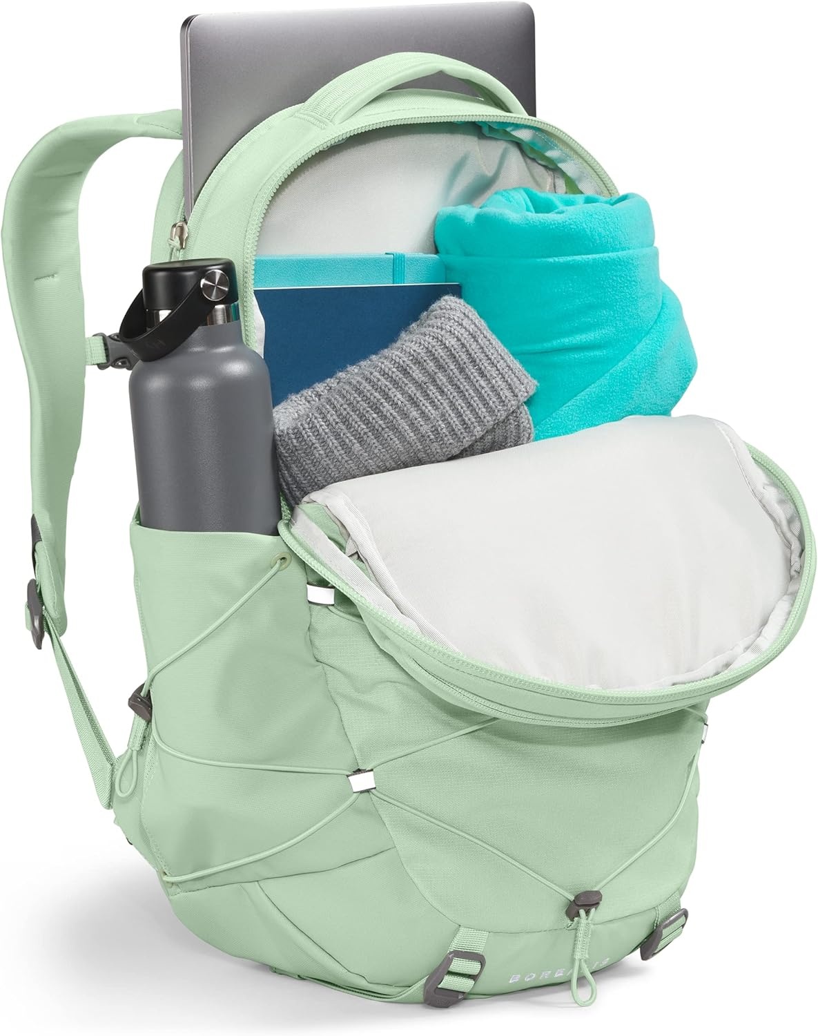 image:imageThe North Face Borealis Commuter Laptop Backpack Water Repellent Laptop Sleeve Large Main Compartment TNF BlackTNF BlackNPF One SizeMisty Sage Dark HeatherMeld Grey