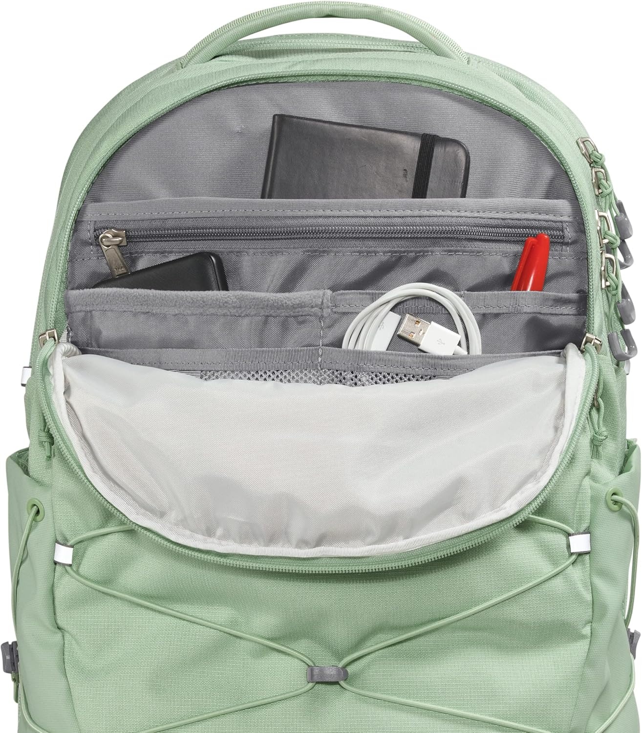 image:imageThe North Face Borealis Commuter Laptop Backpack Water Repellent Laptop Sleeve Large Main Compartment TNF BlackTNF BlackNPF One SizeMisty Sage Dark HeatherMeld Grey