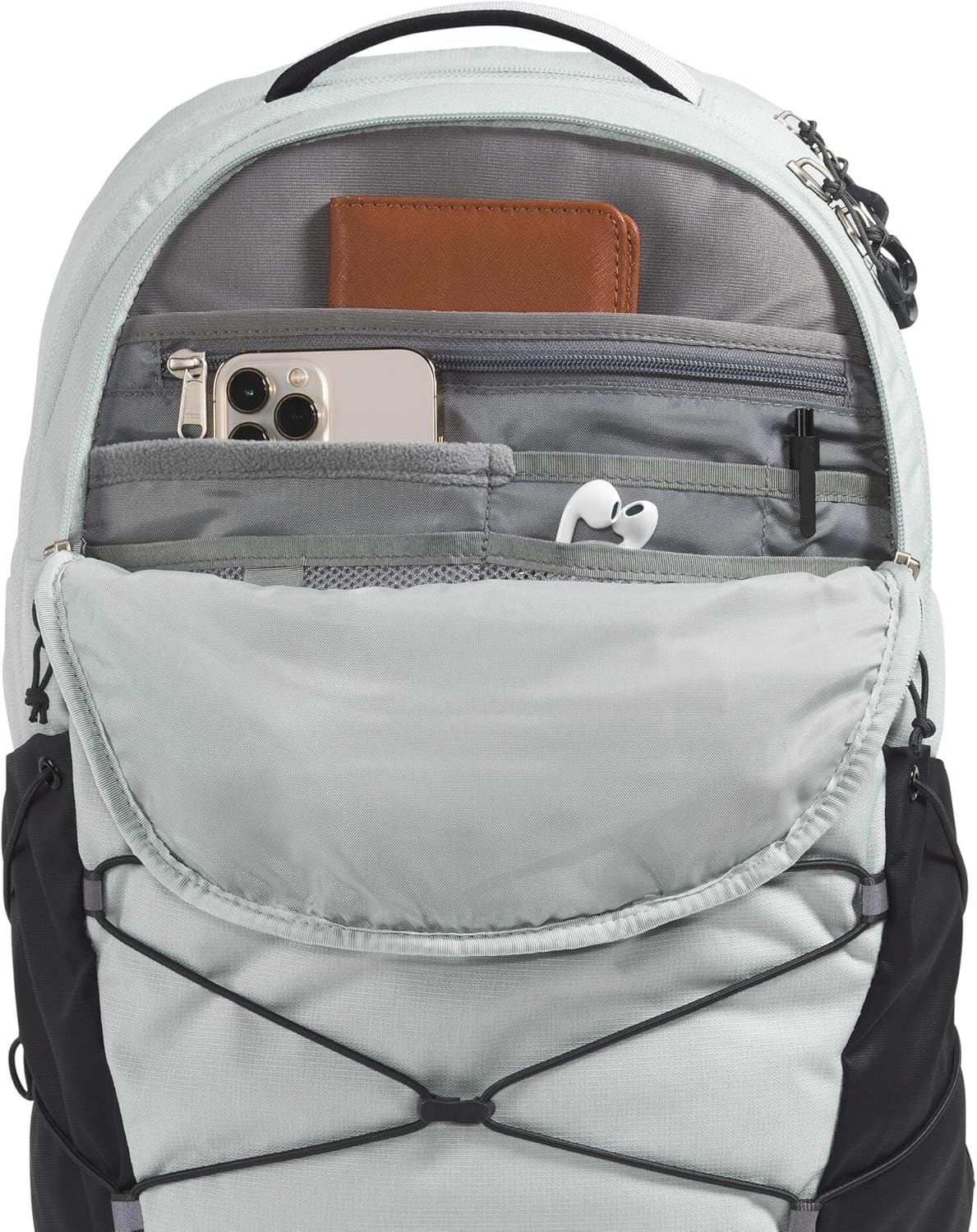 image:imageThe North Face Borealis Commuter Laptop Backpack Water Repellent Laptop Sleeve Large Main Compartment TNF BlackTNF BlackNPF One SizeTin Grey Dark HeatherAsphalt GreyTnf Blacknpf