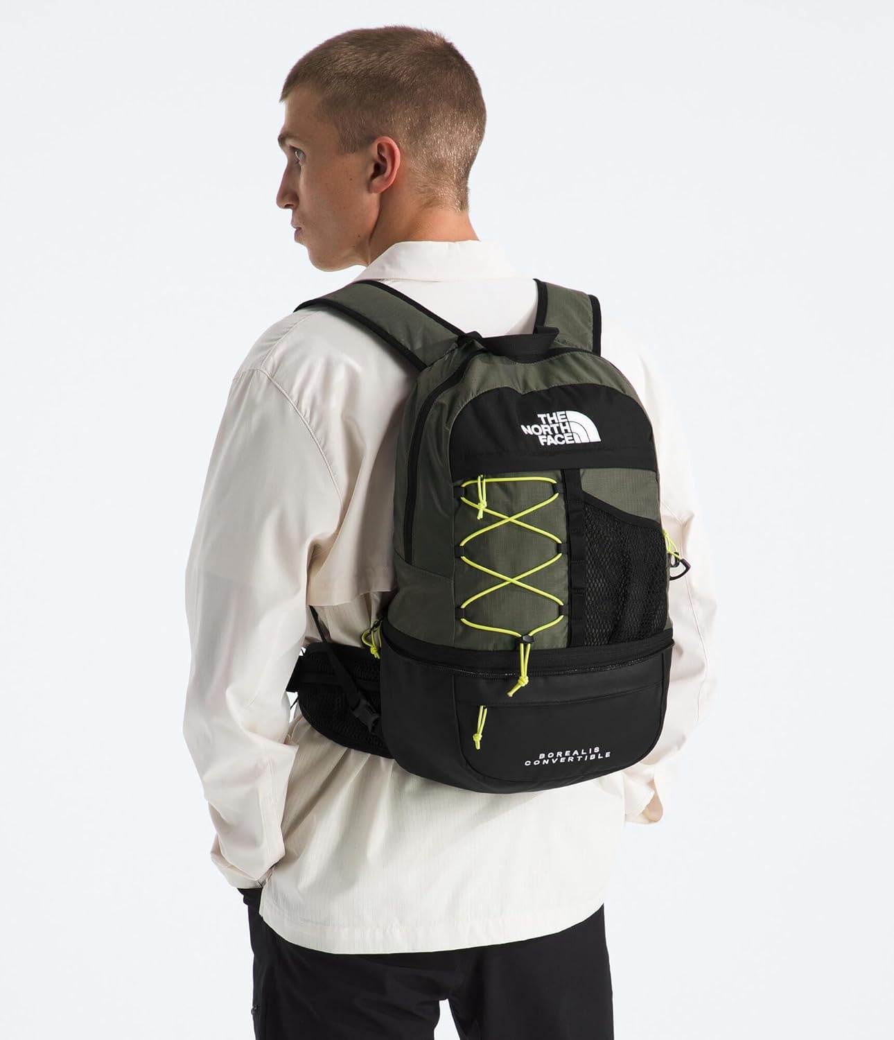 image:imageThe North Face Borealis Convertible Pack Commuter Laptop Backpack Removable Lumbar Pack Water Repellent Finish CedarLava Red One SizeNew Taupe GreenTnf BlackFizz Lime
