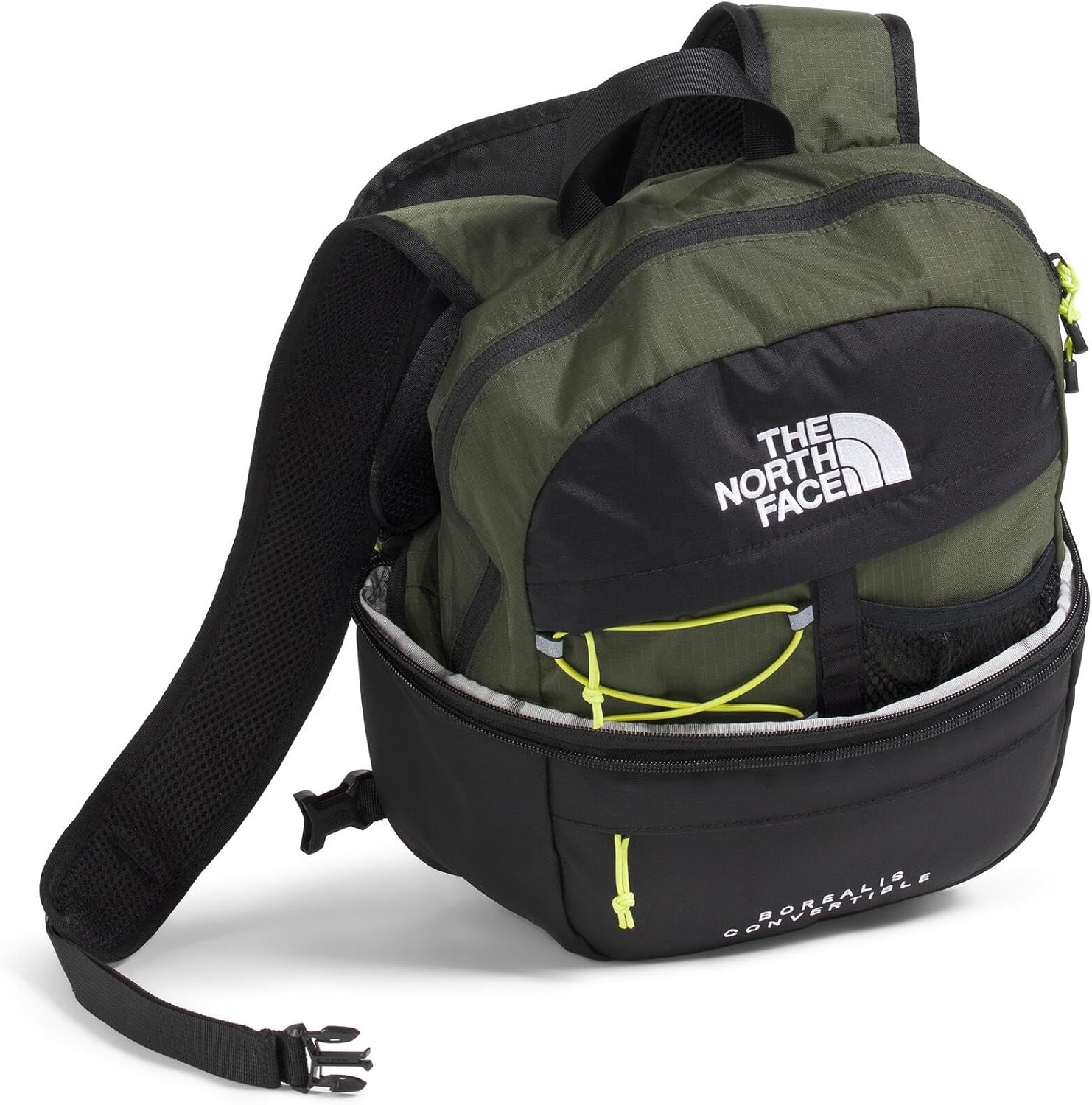 image:imageThe North Face Borealis Convertible Pack Commuter Laptop Backpack Removable Lumbar Pack Water Repellent Finish CedarLava Red One SizeNew Taupe GreenTnf BlackFizz Lime