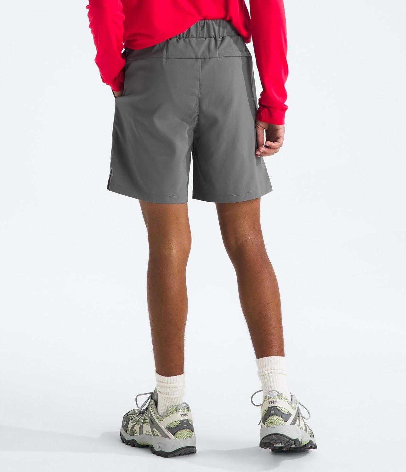 image:imageThe North Face Boys On the Trail Short Moisture Wicking Water Repellent Finish Elastic Waistband Zip Back PocketSmoked Pearl