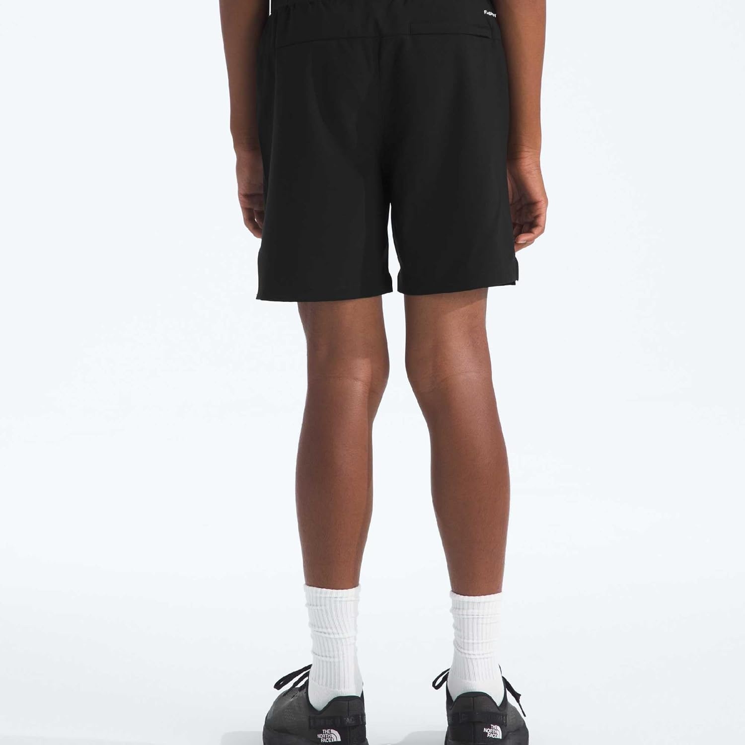 image:imageThe North Face Boys On the Trail Short Moisture Wicking Water Repellent Finish Elastic Waistband Zip Back PocketTnf BlackSilver Reflective