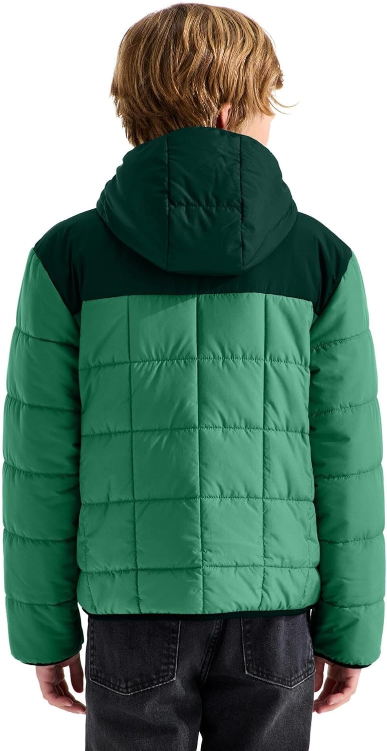 image:imageThe North Face Boys Reversible Shasta Full Zip Hooded JacketDimmed AlgaeHunter Green