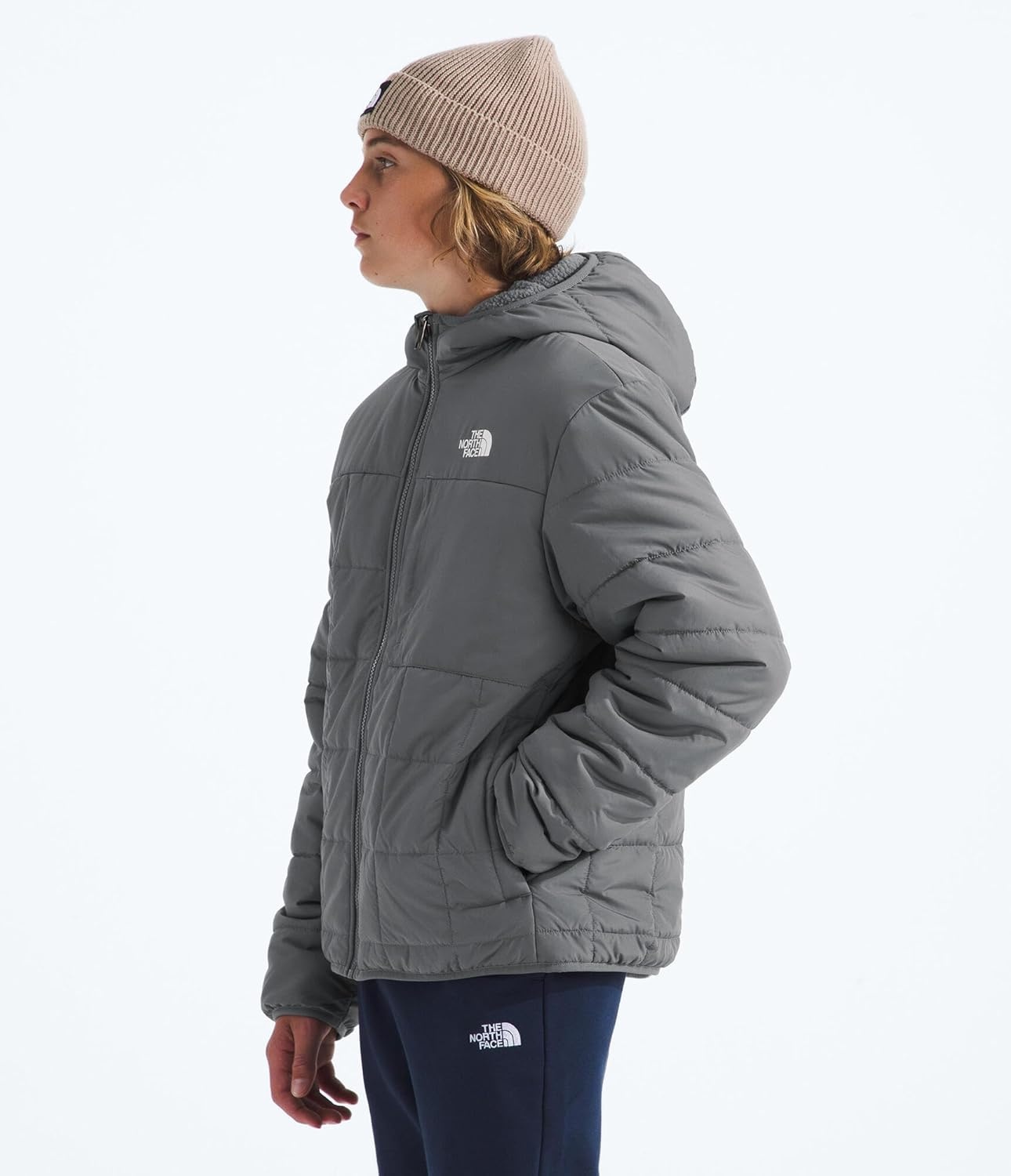image:imageThe North Face Boys Reversible Shasta Full Zip Hooded JacketSmoked Pearl