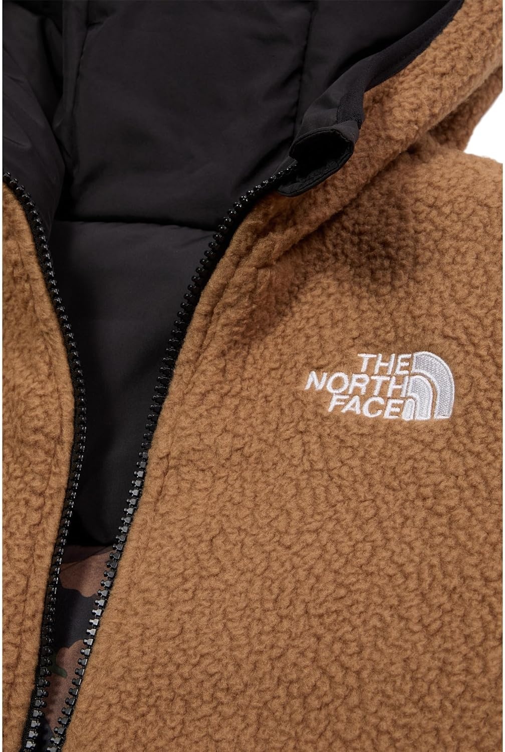 image:imageThe North Face Boys Reversible Shasta Full Zip Hooded JacketTnf Black Tnf Camo Small Print