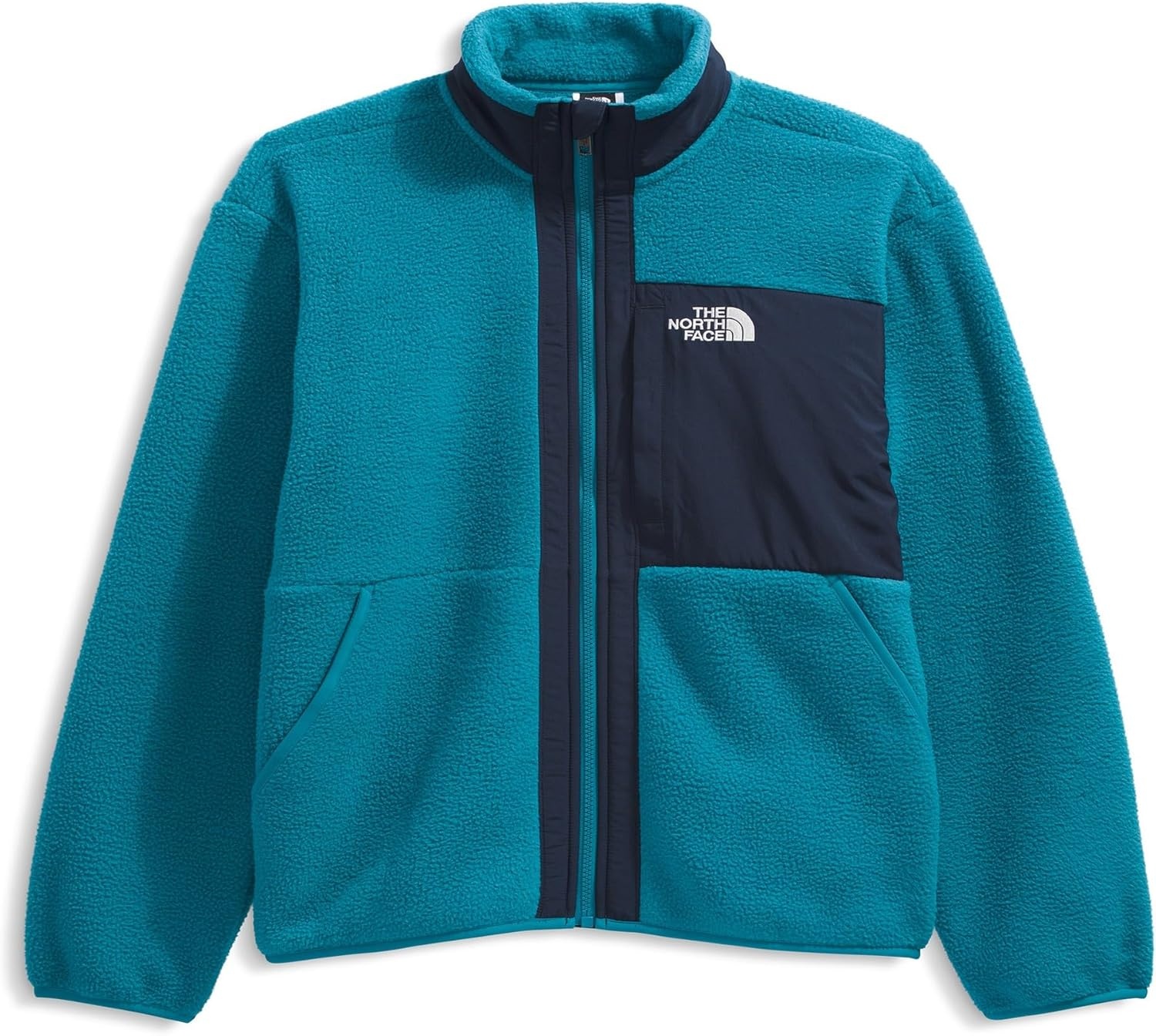 image:imageThe North Face Boys Yumiori Full Zip Jacket Lightweight Fleece Coat Embroidered Logo amp Secure Zip Chest PocketDusk BlueSummit Navy