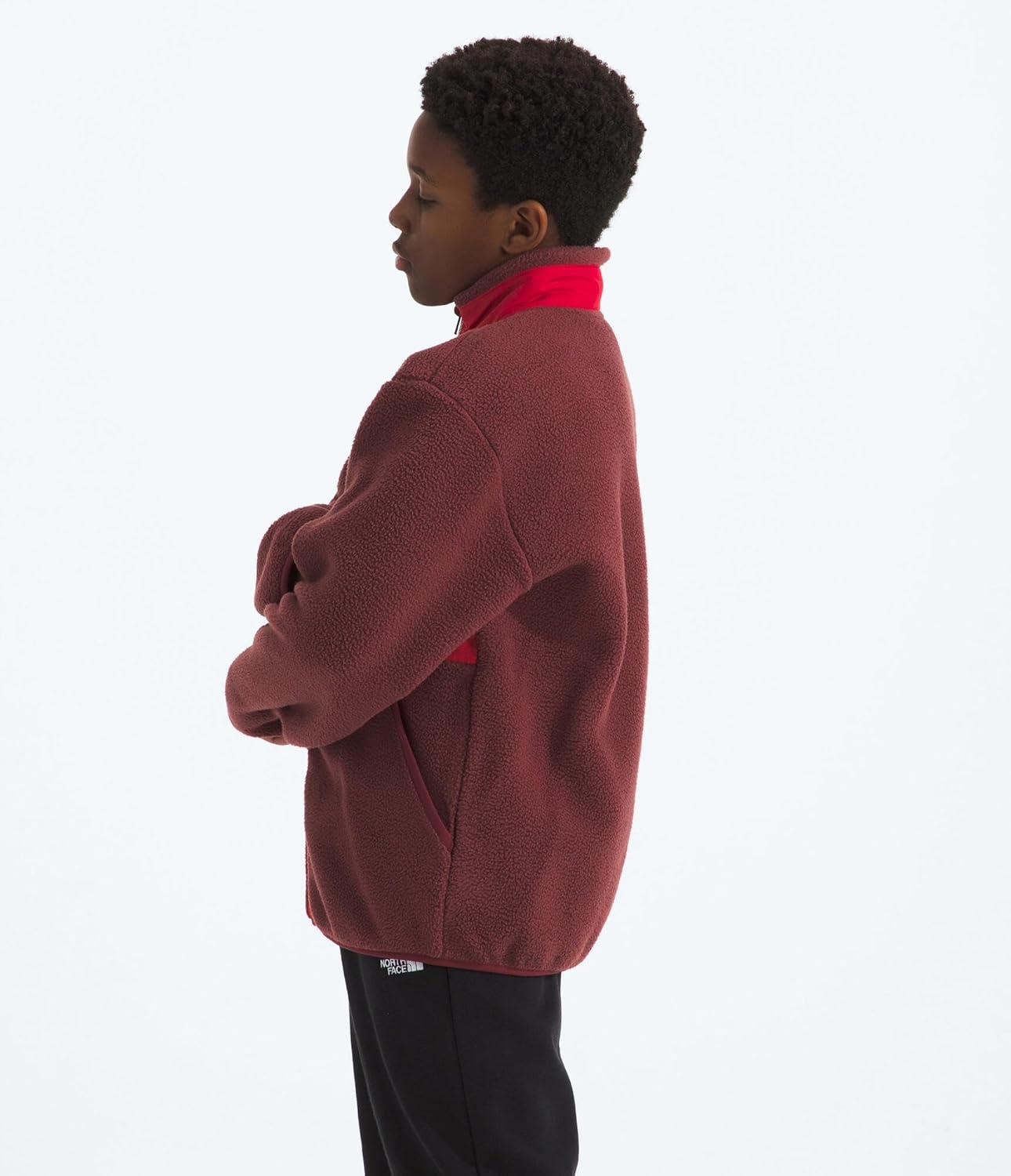 image:imageThe North Face Boys Yumiori Full Zip Jacket Lightweight Fleece Coat Embroidered Logo amp Secure Zip Chest PocketSumacTnf Red