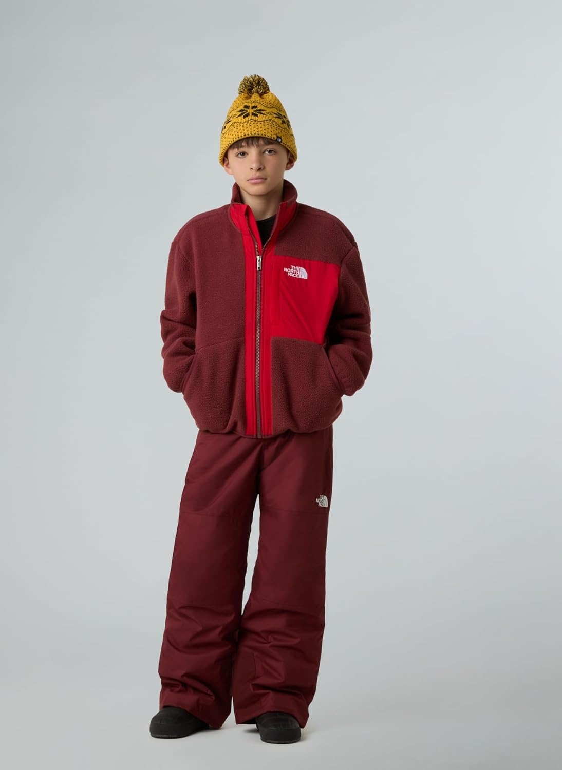 image:imageThe North Face Boys Yumiori Full Zip Jacket Lightweight Fleece Coat Embroidered Logo amp Secure Zip Chest PocketSumacTnf Red