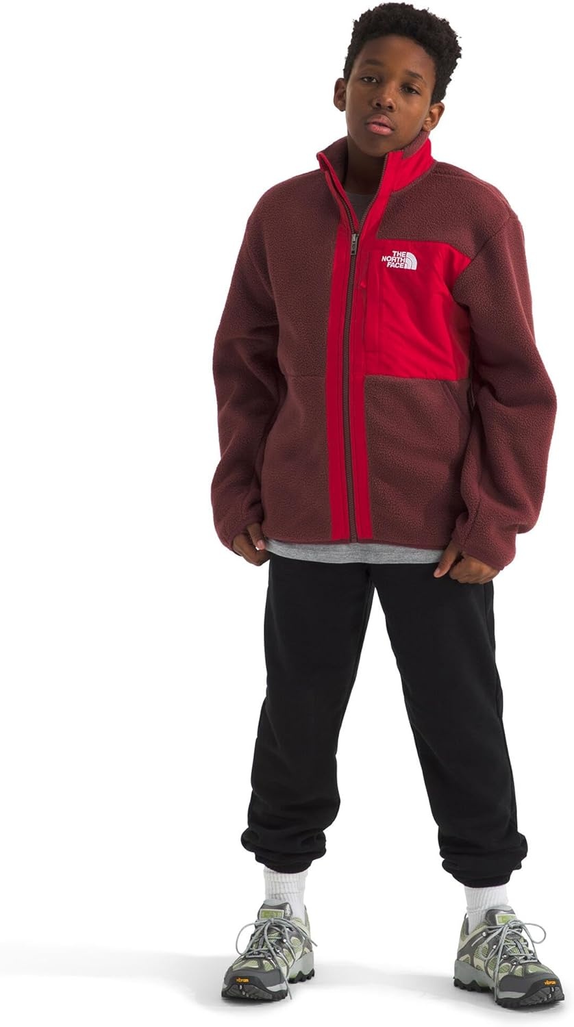 image:imageThe North Face Boys Yumiori Full Zip Jacket Lightweight Fleece Coat Embroidered Logo amp Secure Zip Chest PocketSumacTnf Red