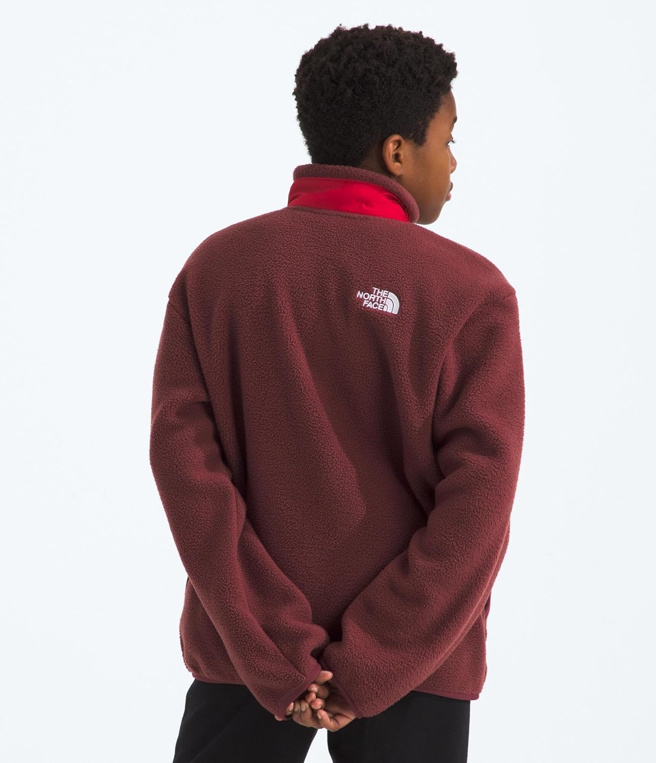 image:imageThe North Face Boys Yumiori Full Zip Jacket Lightweight Fleece Coat Embroidered Logo amp Secure Zip Chest PocketSumacTnf Red