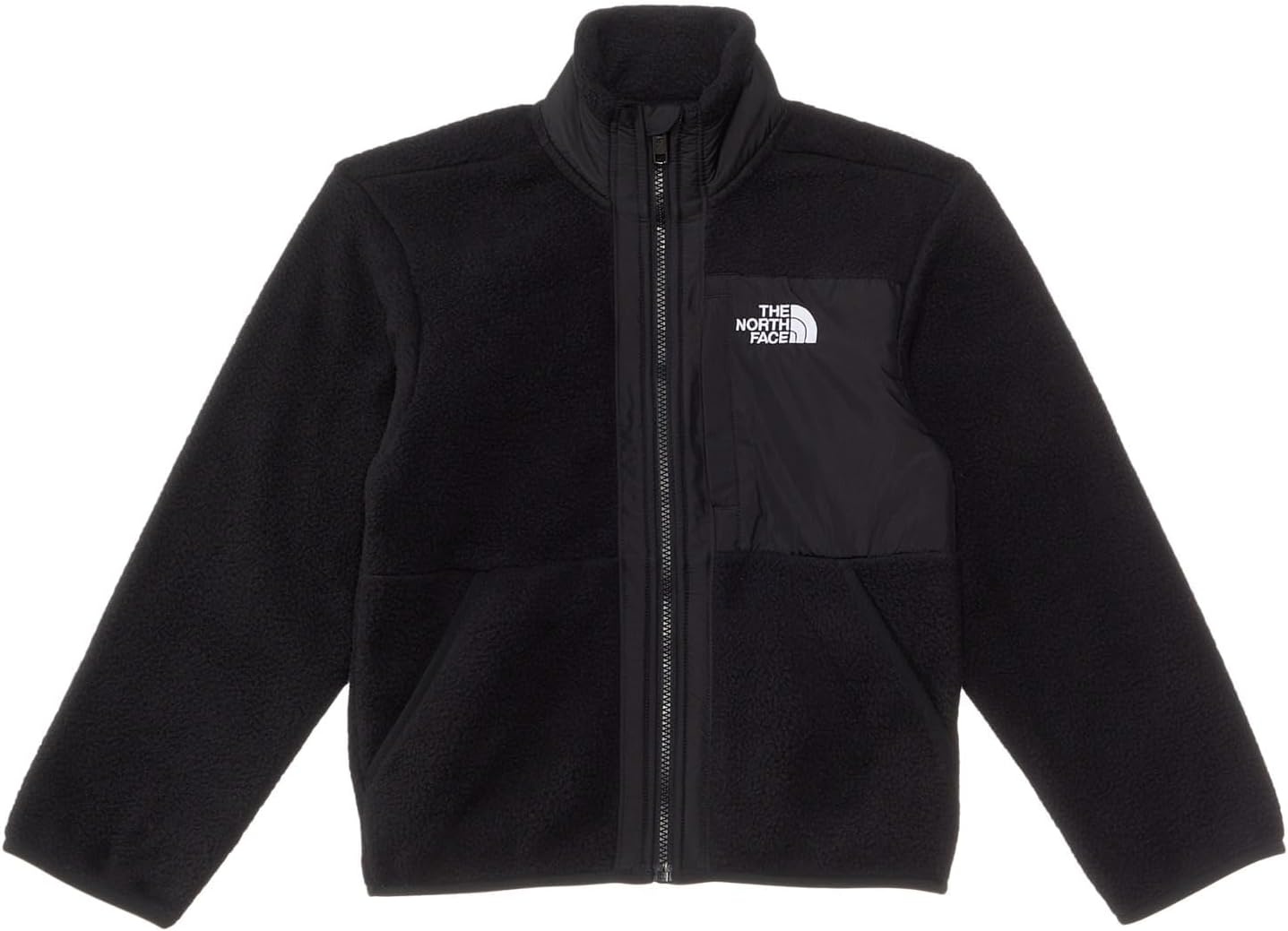 image:imageThe North Face Boys Yumiori Full Zip Jacket Lightweight Fleece Coat Embroidered Logo amp Secure Zip Chest PocketTnf Black