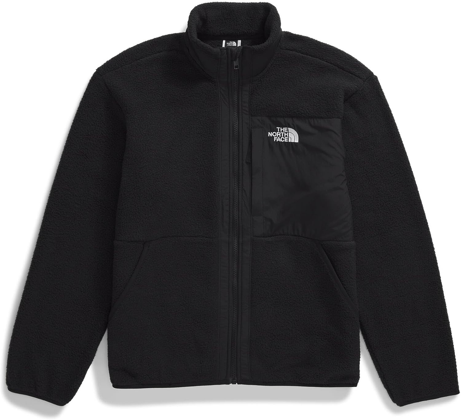 image:imageThe North Face Boys Yumiori Full Zip Jacket Lightweight Fleece Coat Embroidered Logo amp Secure Zip Chest PocketTnf Black