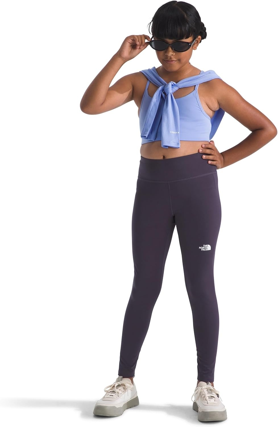 image:imageThe North Face Girls Flex Leggings Breathable Athletic Leggings for Kids Moisture Wicking Fabric Wide WaistbandEndless Dusk
