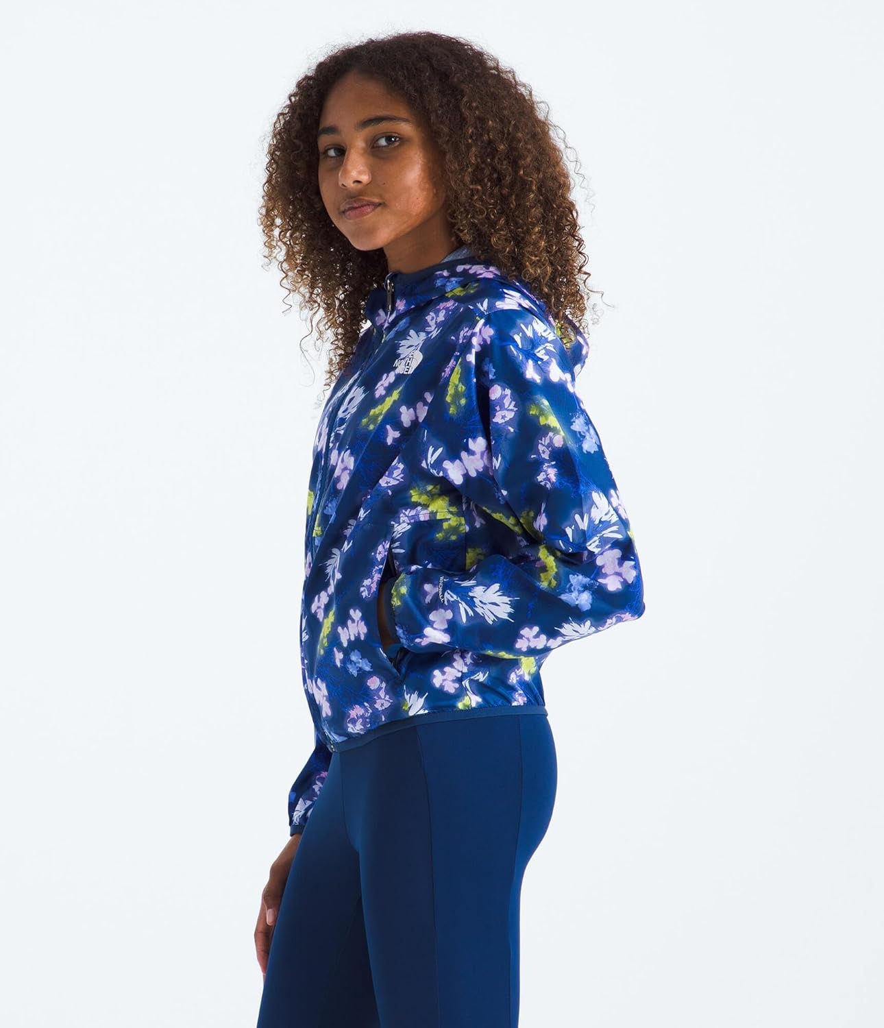 image:imageThe North Face Girls Tnf Cyclone Wind Jacket Little KidBig KidEstate Blue Florescent Floral Print