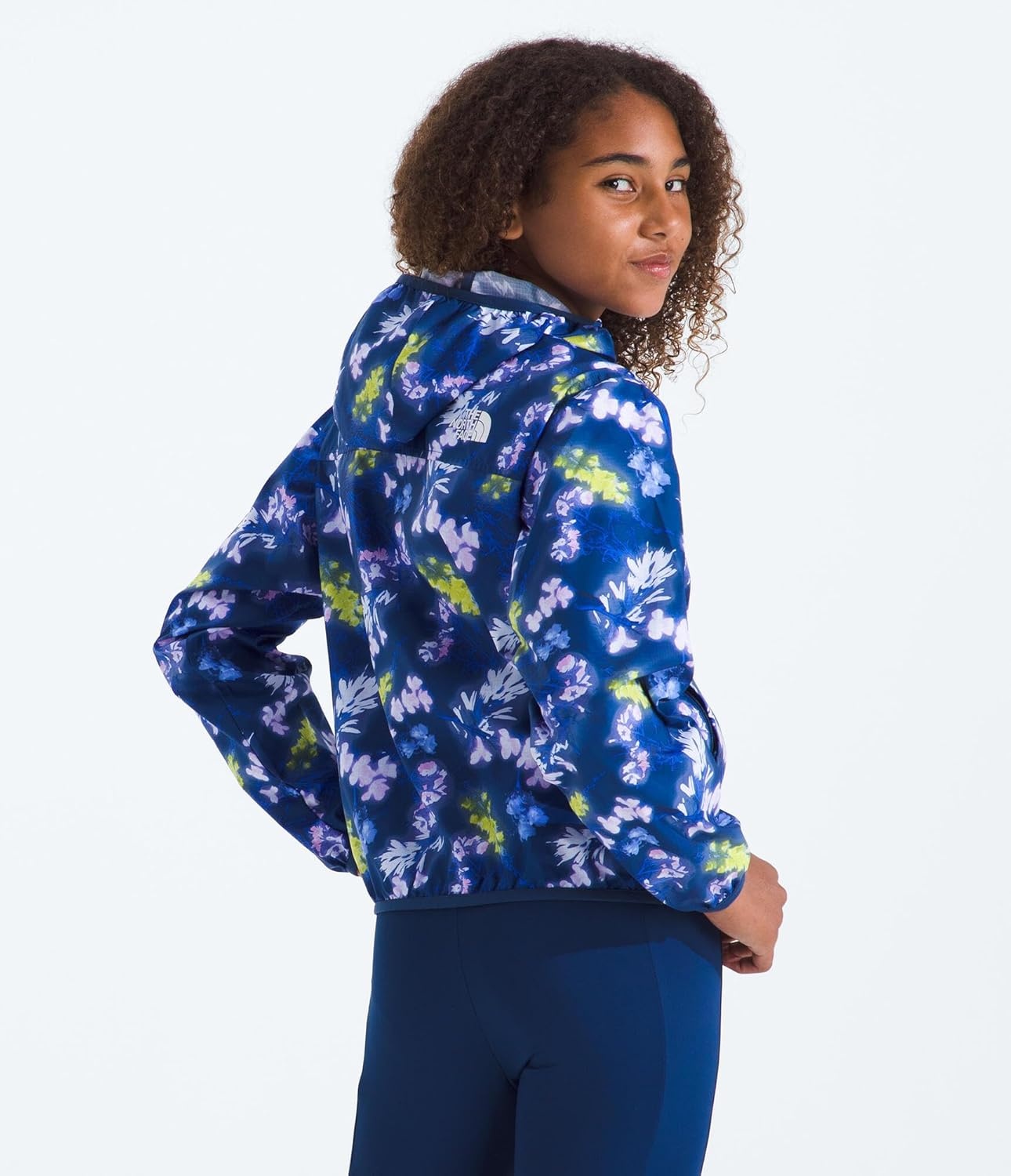 image:imageThe North Face Girls Tnf Cyclone Wind Jacket Little KidBig KidEstate Blue Florescent Floral Print